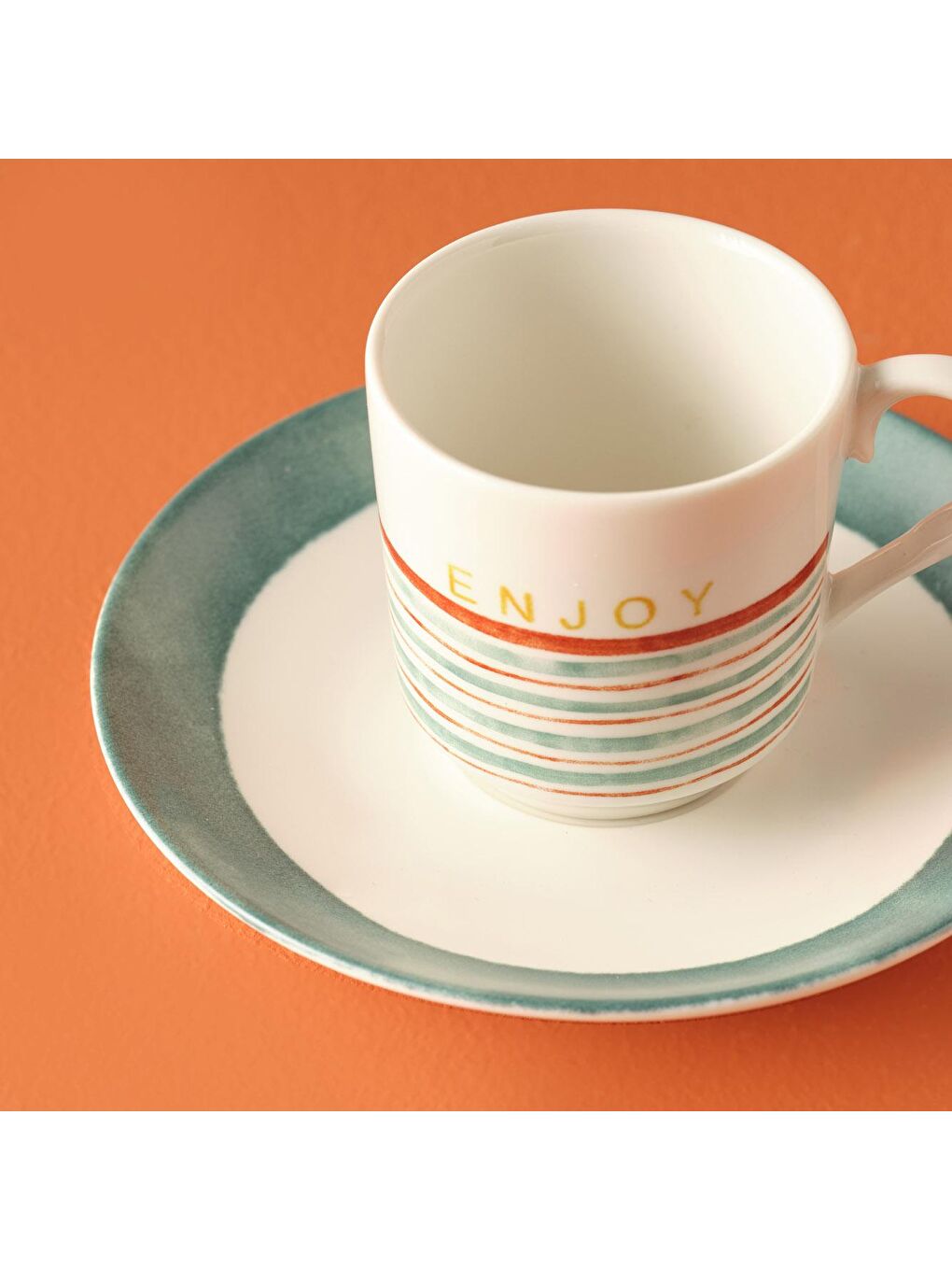 Serenity Porselen 2'li Kahve Fincanı Mavi-3