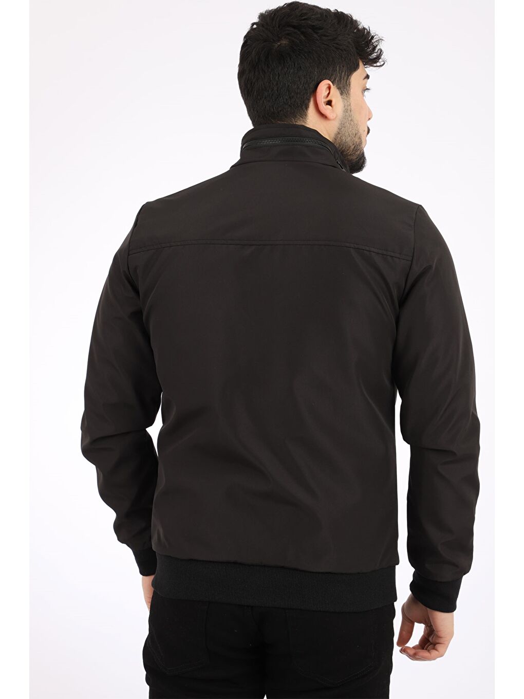 Siyah Bondit Ense Fermuarlı Mevsimlik Mont PLDP 2906-3