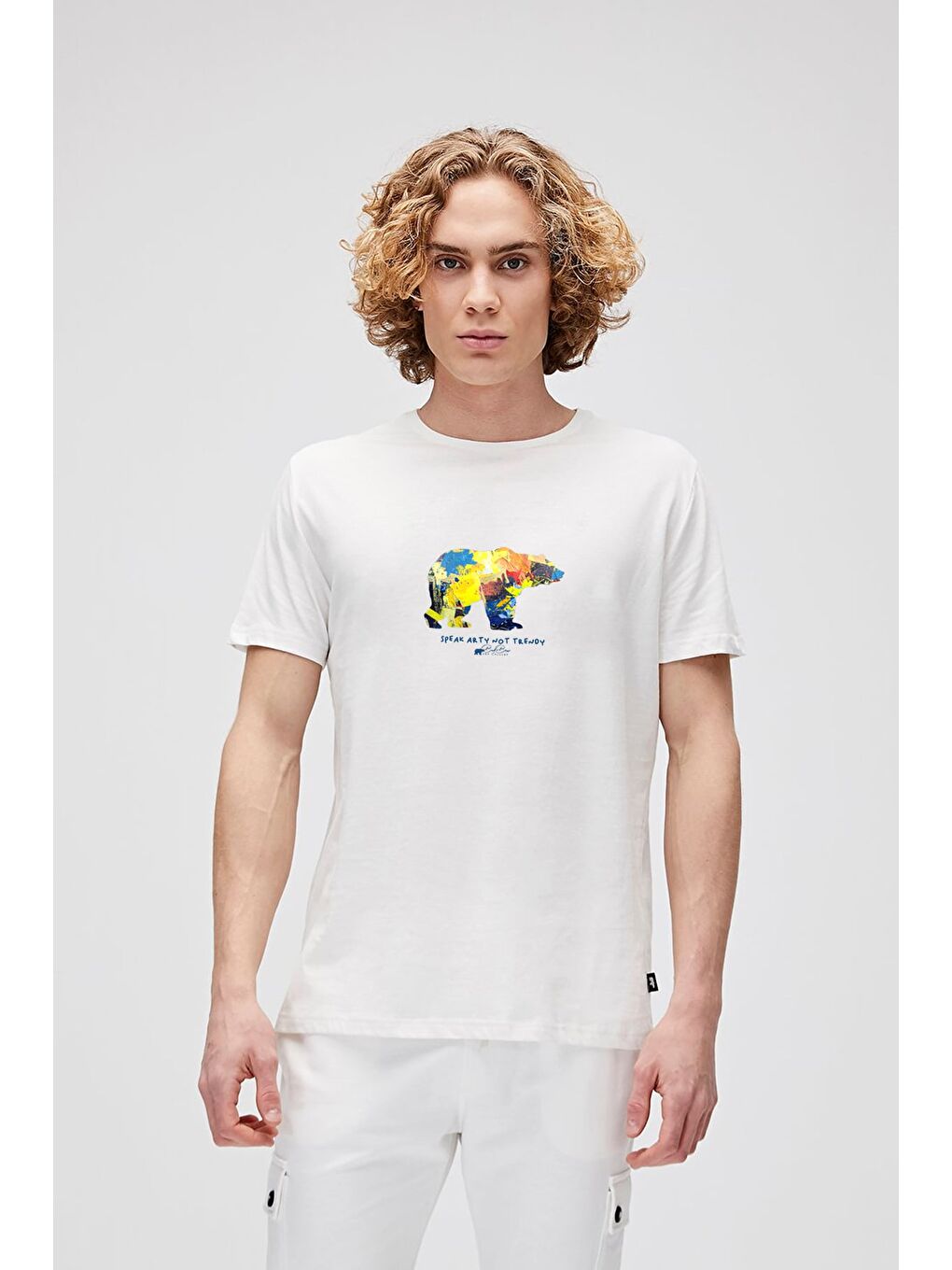 Speak Arty Beyaz Erkek Baskılı Tişört