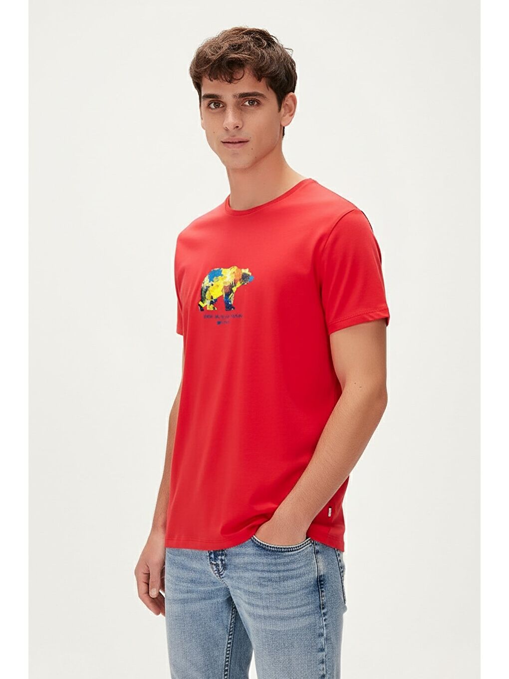 Speak Arty Kırmızı Erkek Baskılı Tişört-1