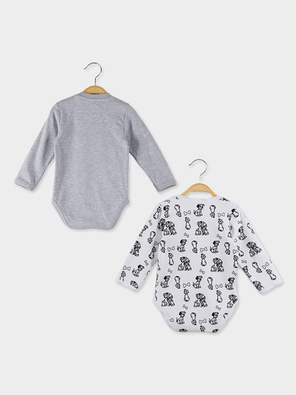 Beyaz 101 Dalmaçyalı Lisanslı Erkek Bebek 2'li Uzun Kol Body 20001-3