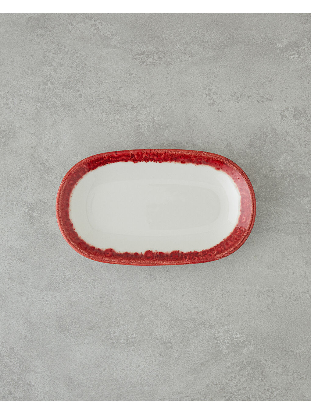 Larry Porselen Kayık Tabak 24 cm Kırmızı-1