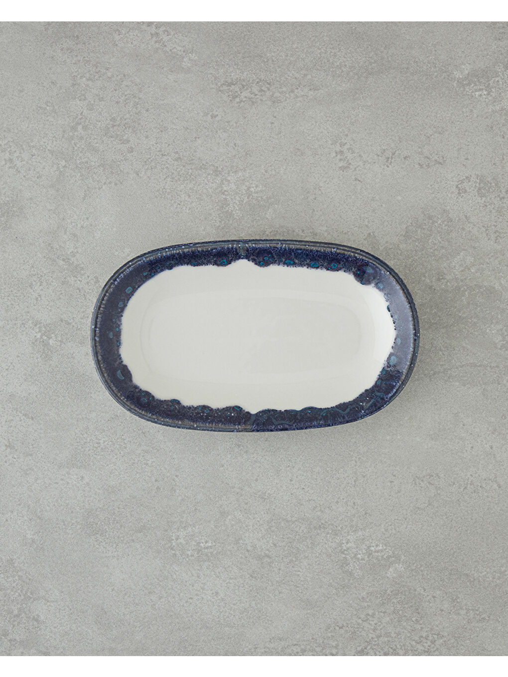 Larry Porselen Kayık Tabak 24 cm Lacivert-1