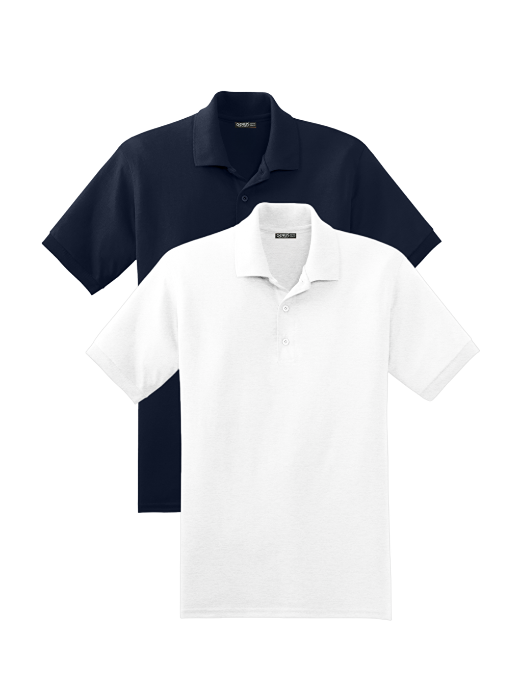 Lacivert Erkek 2'li Çekmeyen Pamuklu Kumaş Regular Fit Standart Kesim Polo Yaka Tişört POLOYAKA-T-SHIRT2