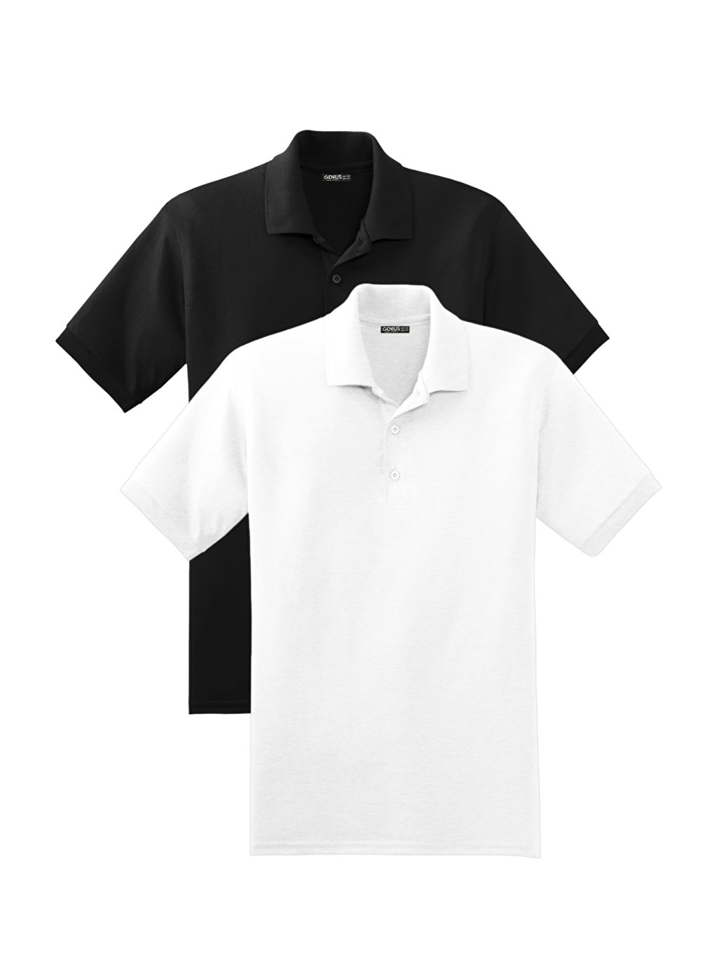 Beyaz Erkek 2'li Çekmeyen Pamuklu Kumaş Regular Fit Standart Kesim Polo Yaka Tişört POLOYAKA-T-SHIRT2