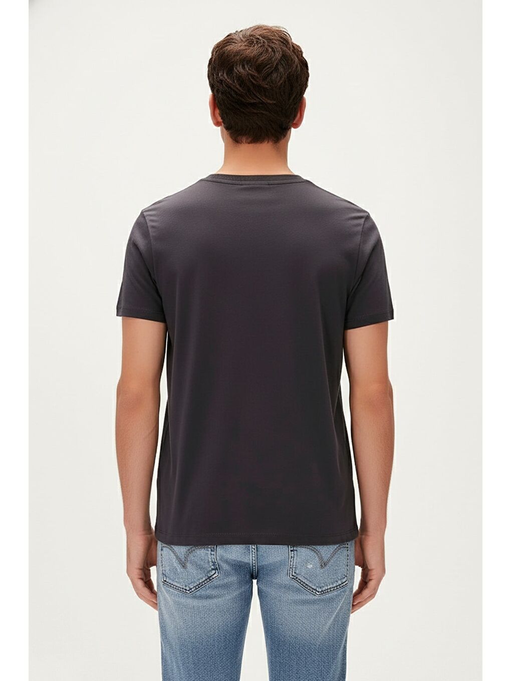 Gri To Fıt Asfalt Erkek Baskılı Tişört-2