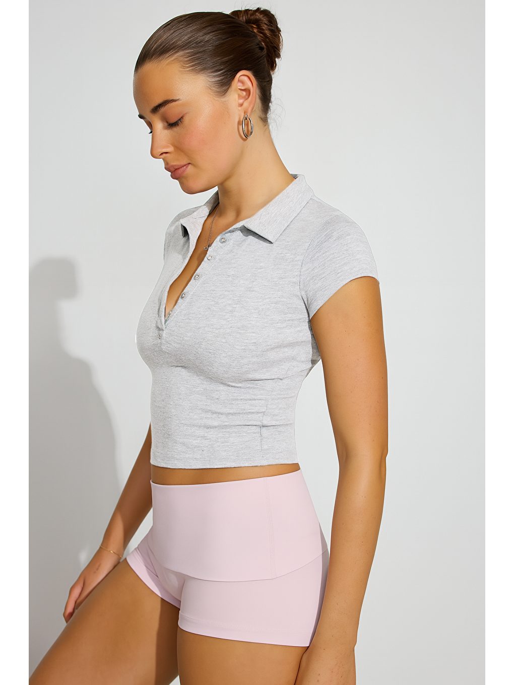 Grimelanj Polo Yaka Basic Kadın Tişört Mg2455-2