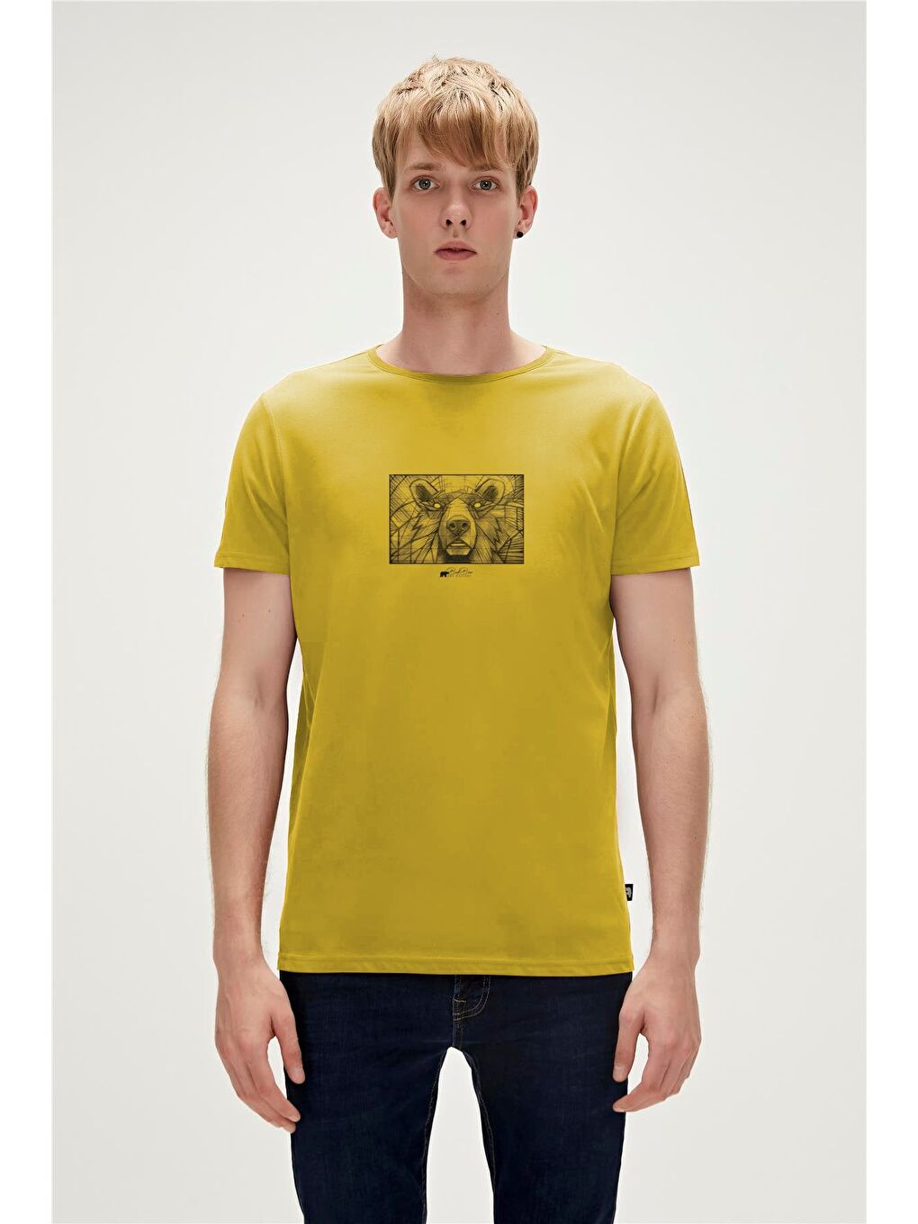 Wall Bear Sarı Erkek Baskılı Tişört