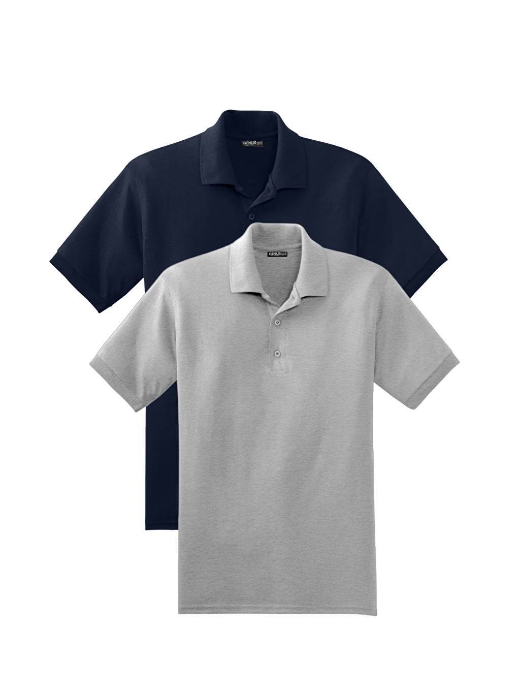 Lacivert Erkek 2'li Çekmeyen Pamuklu Kumaş Regular Fit Standart Kesim Polo Yaka Tişört POLOYAKA-T-SHIRT2