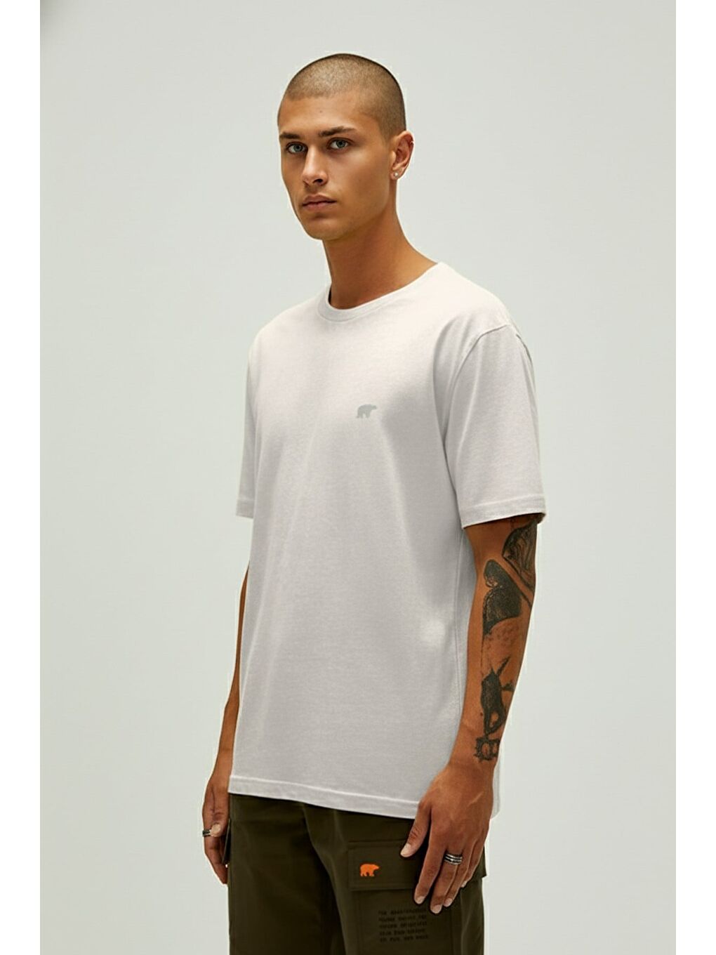 Garment Beyaz Basic Erkek Tişört-1