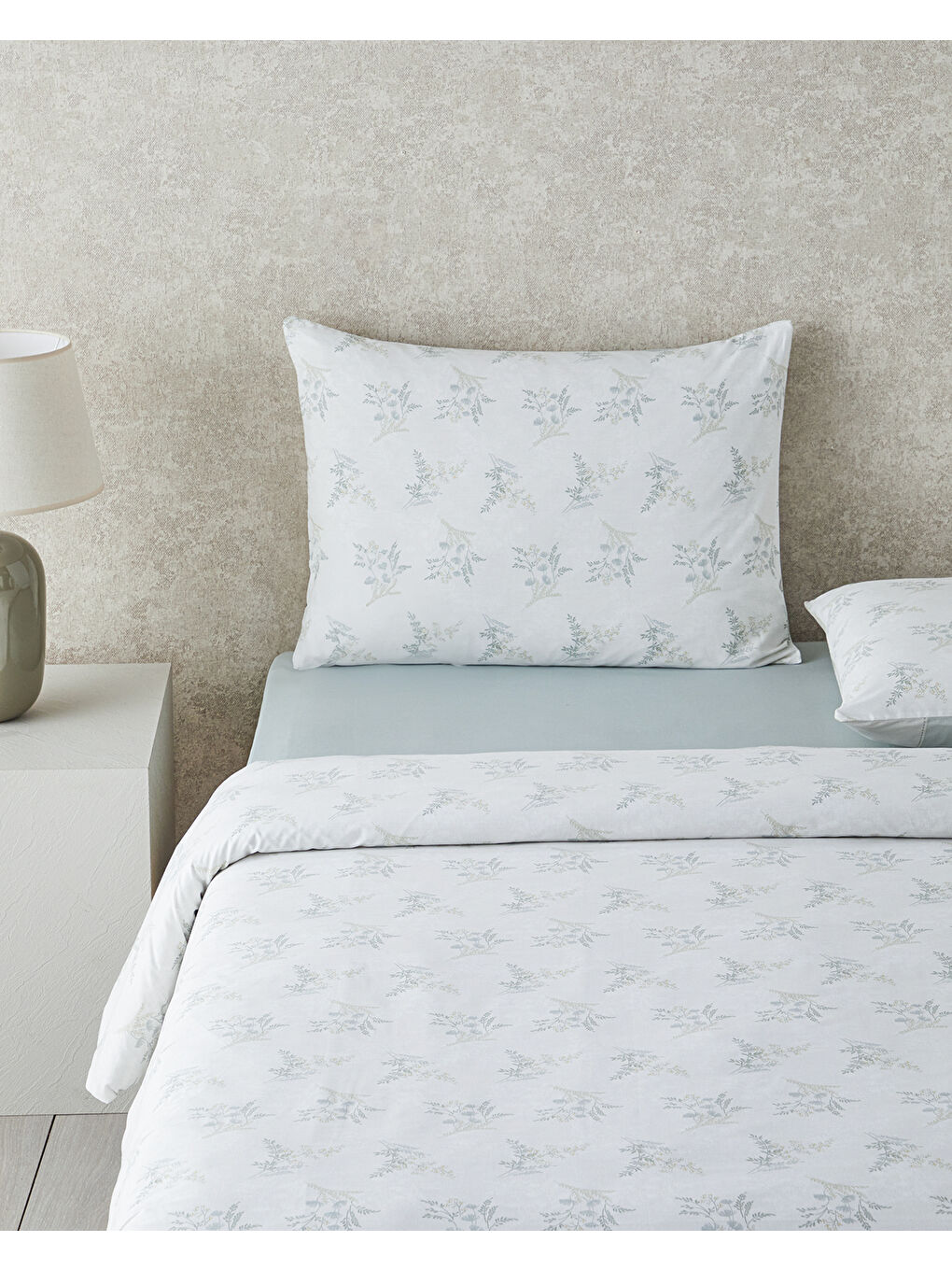 Crispy Bloom Pamuklu Ranforce Tek Kişilik Nevresim Takımı 160x220 cm Yeşil-2