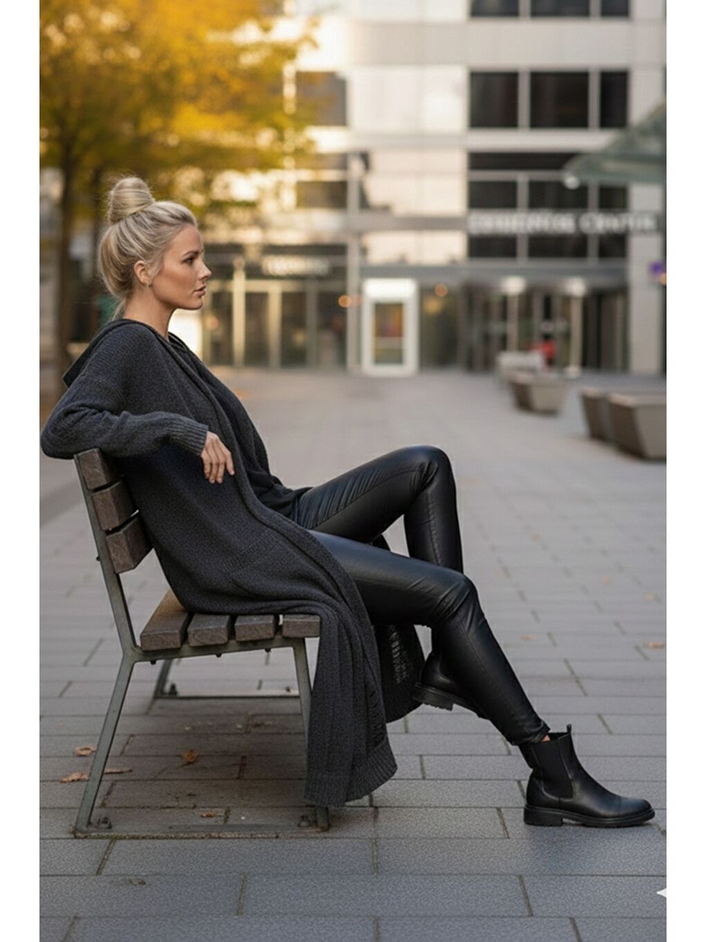 Antrasit Kapüşonlu Uzun Kol Düğmeli Yıkamalı Ve Pis Dikişli Casual Triko Hırka 110 65-4