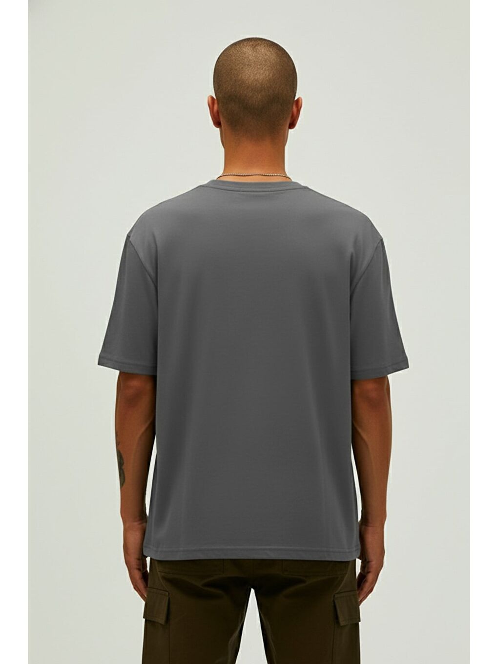 Gri Costarıca Asfalt Erkek Baskılı Tişört-2