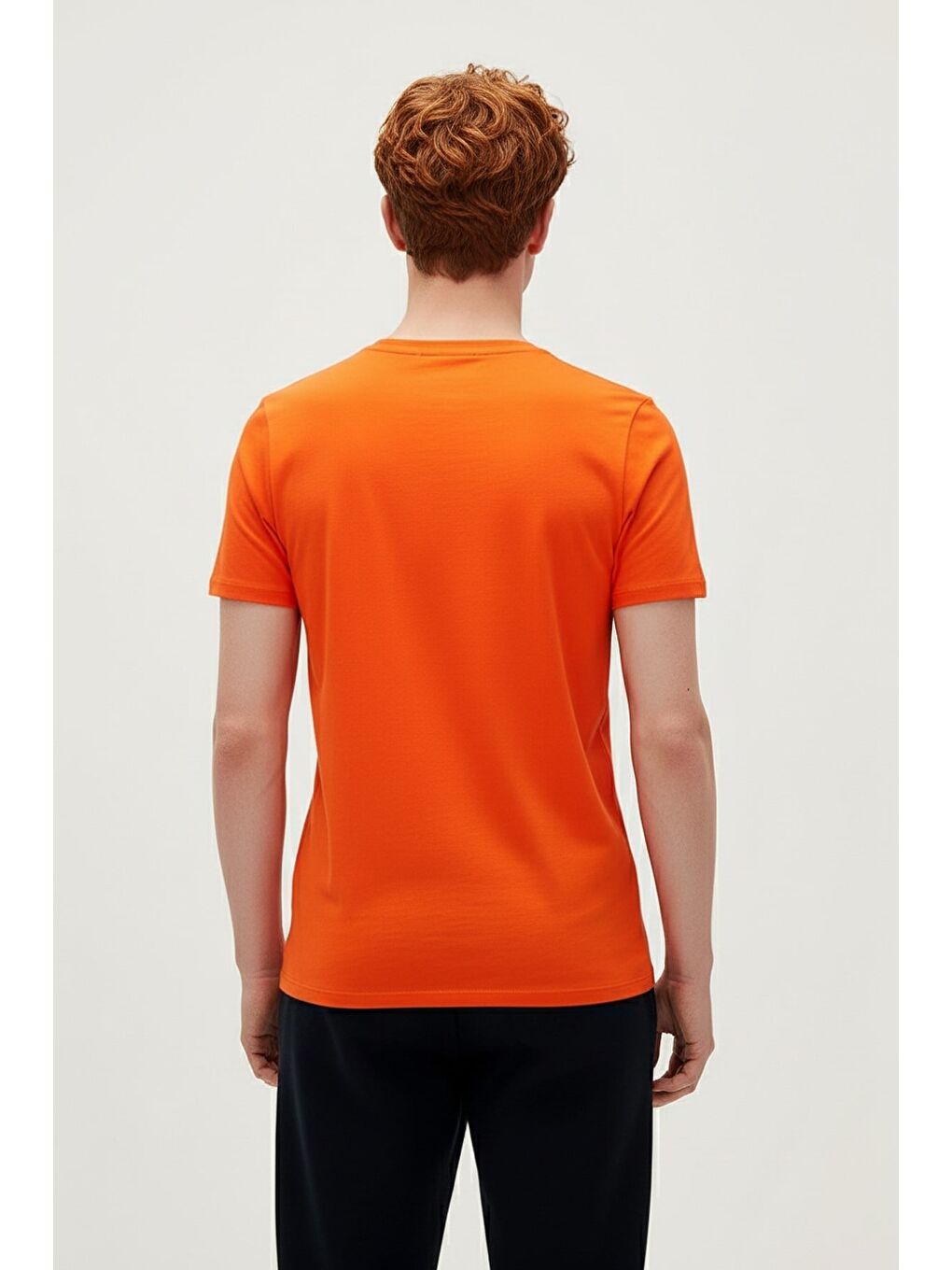Drawıng Fish Turuncu Erkek Baskılı Tişört-2