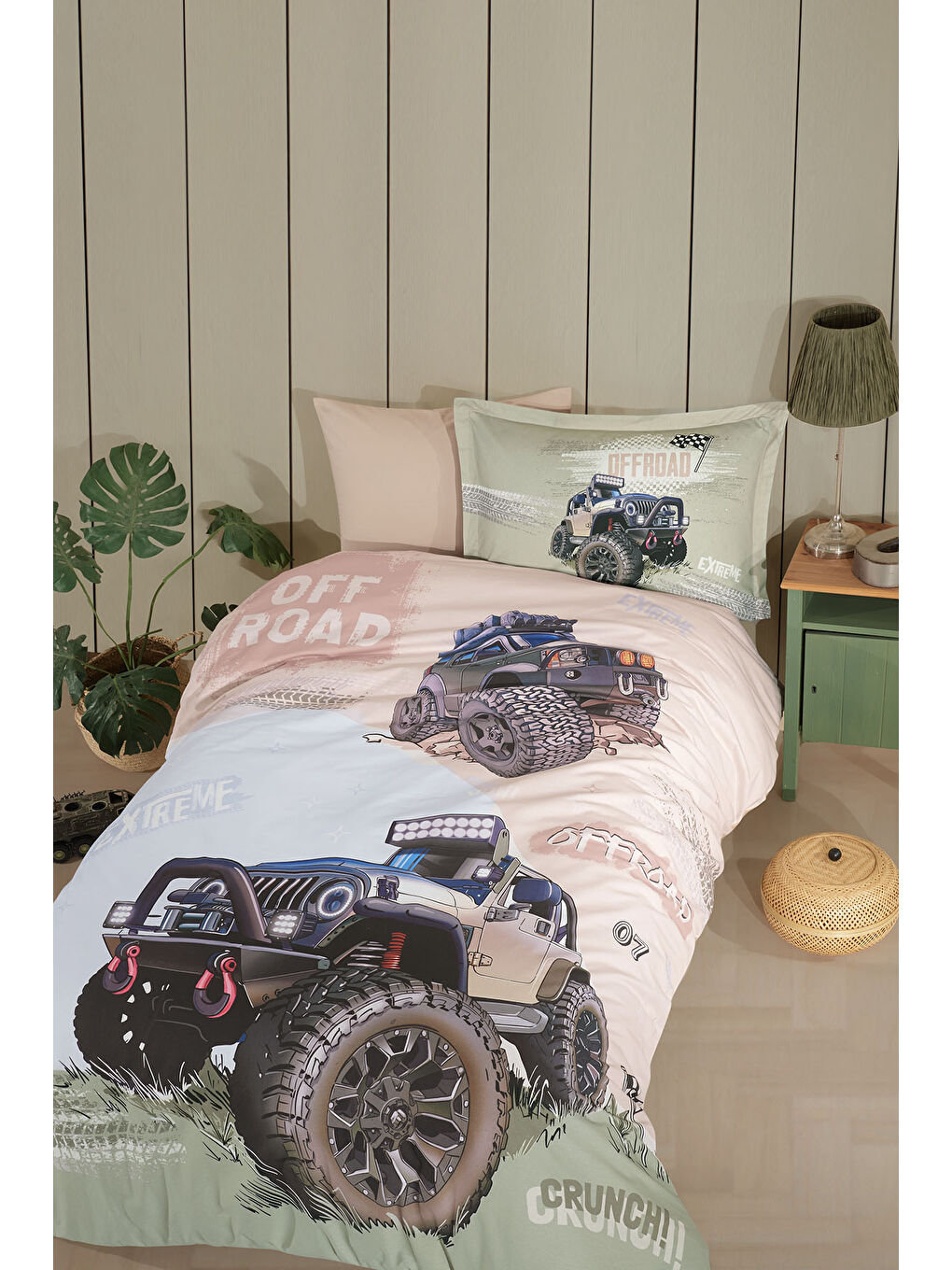 Bej %100 Pamuk Nevresim Takımı Tek Kişilik Off-Road-2