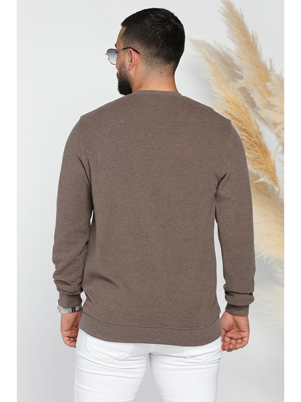 Mishar İtalia Kahverengi Erkek V Yaka Selanik Sweatshirt - 2