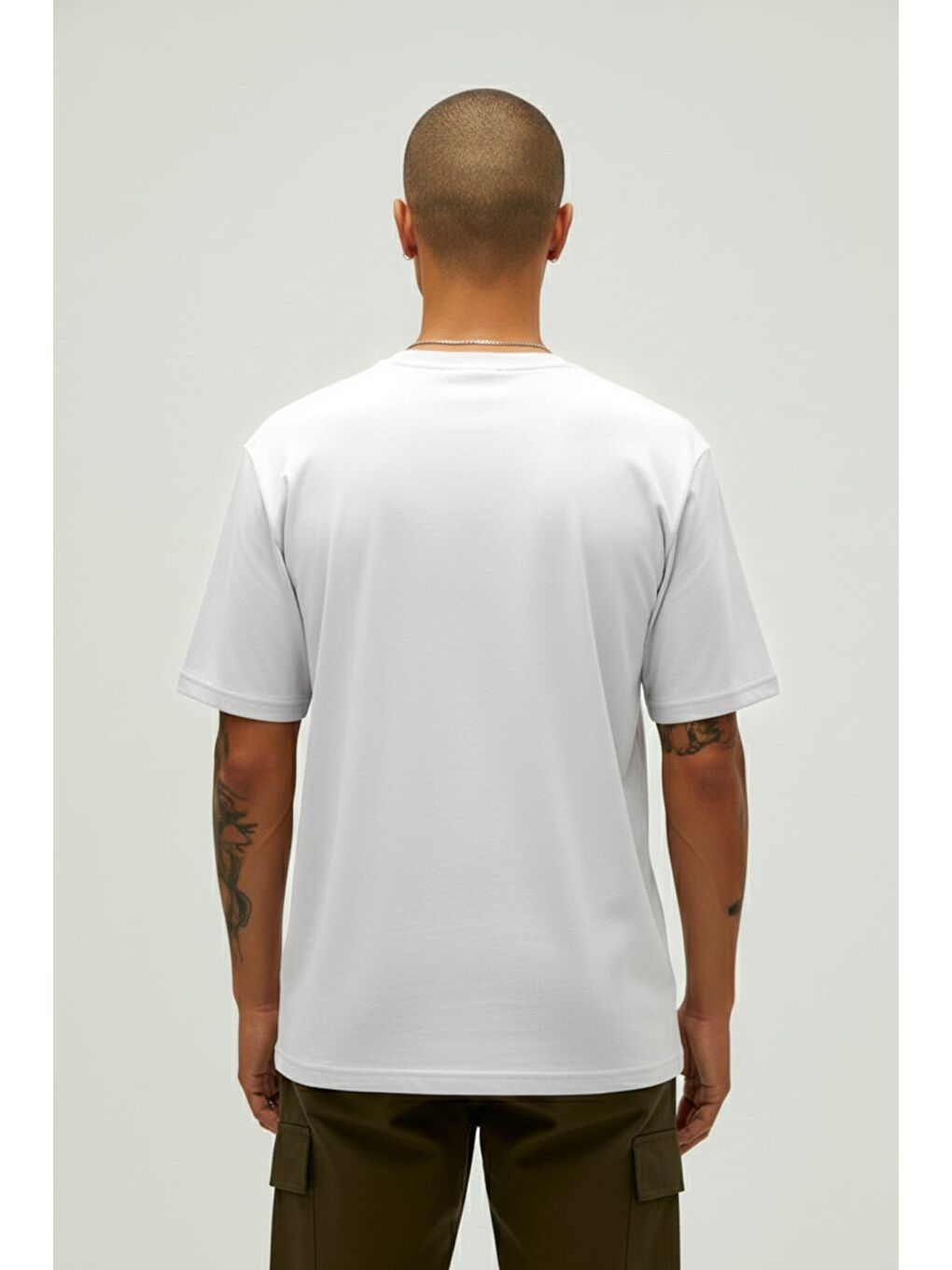 Small Lınes Beyaz Erkek Baskılı Tişört-2