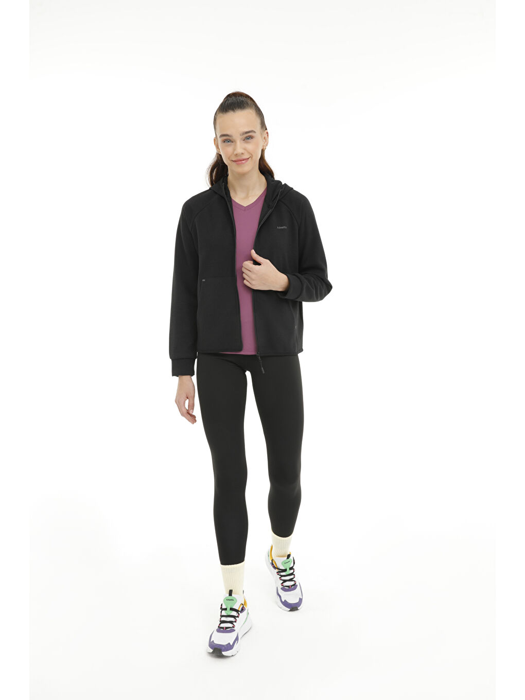 WL LORA 18SN644 3PR Siyah Kadın Eşofman Üstü