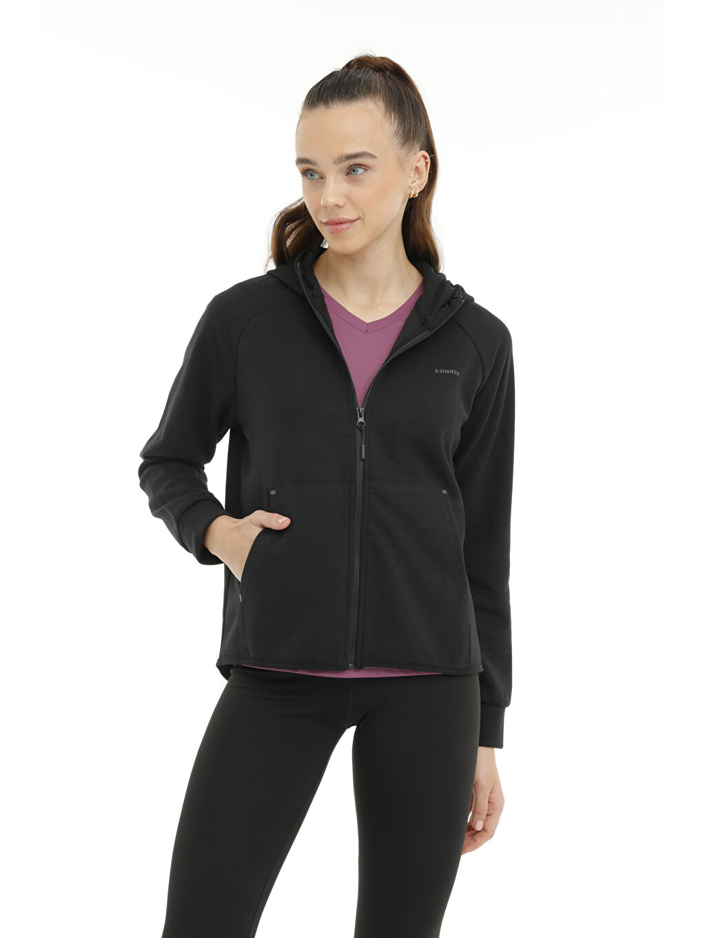 WL LORA 18SN644 3PR Siyah Kadın Eşofman Üstü-4