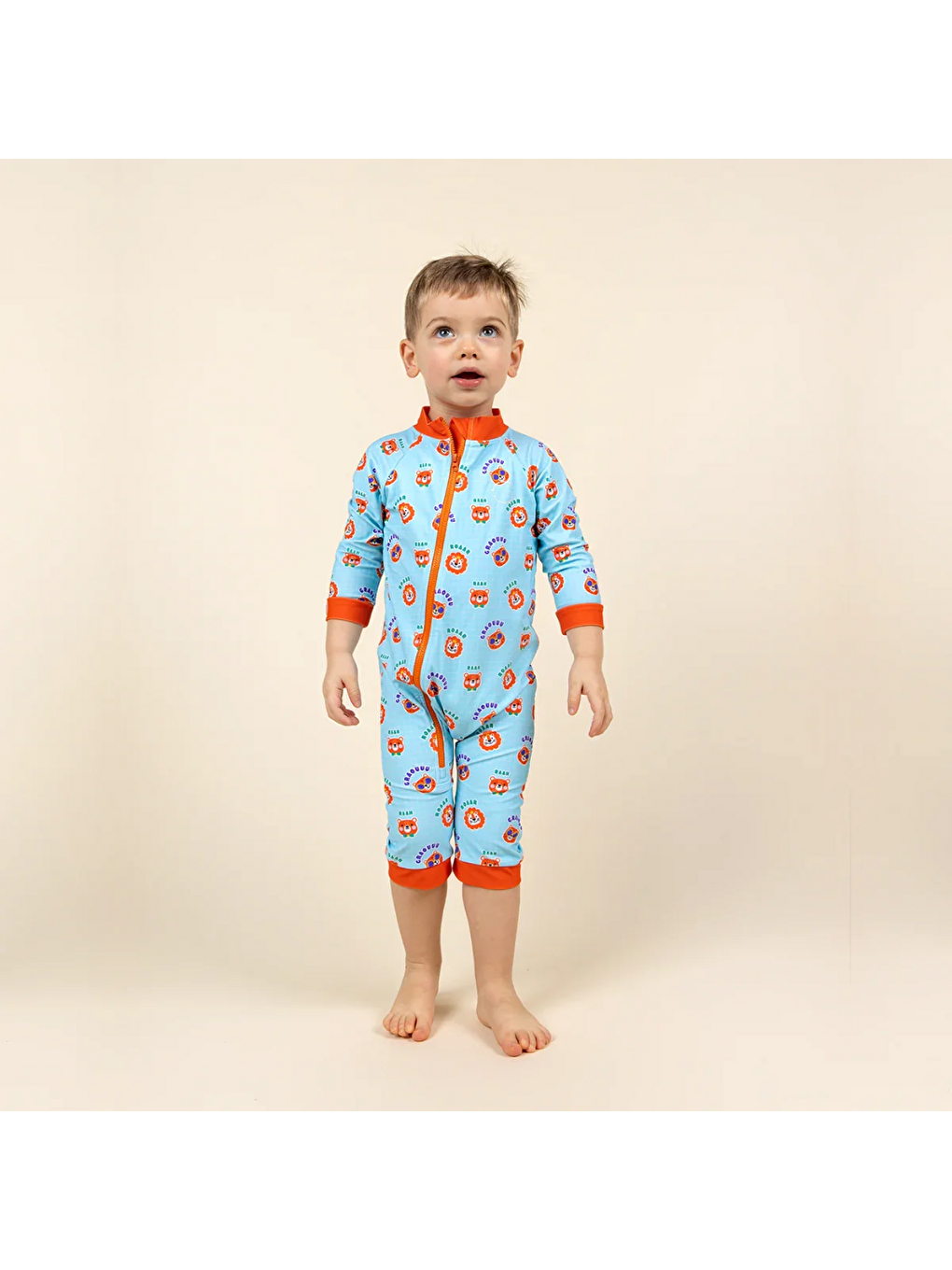Mavi Bebekler için UV Korumalı Şortlu Mayo Animal Blue-5