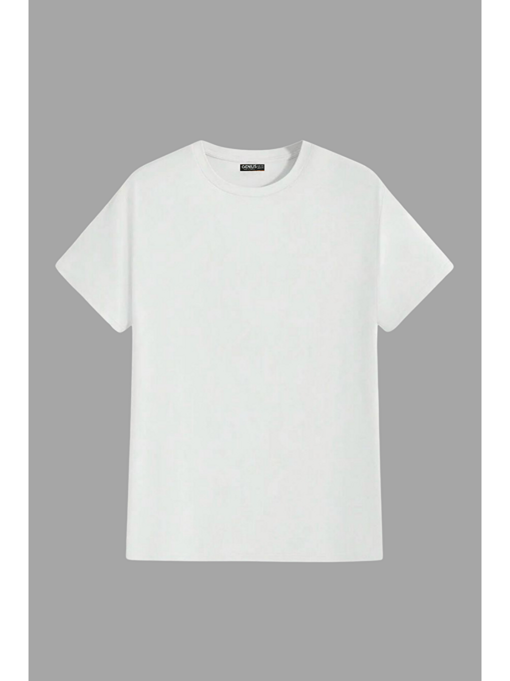 Beyaz Erkek %100 Pamuk Slim Fit Dar Kesim Bisiklet Yaka  BASIC-TSHIRT