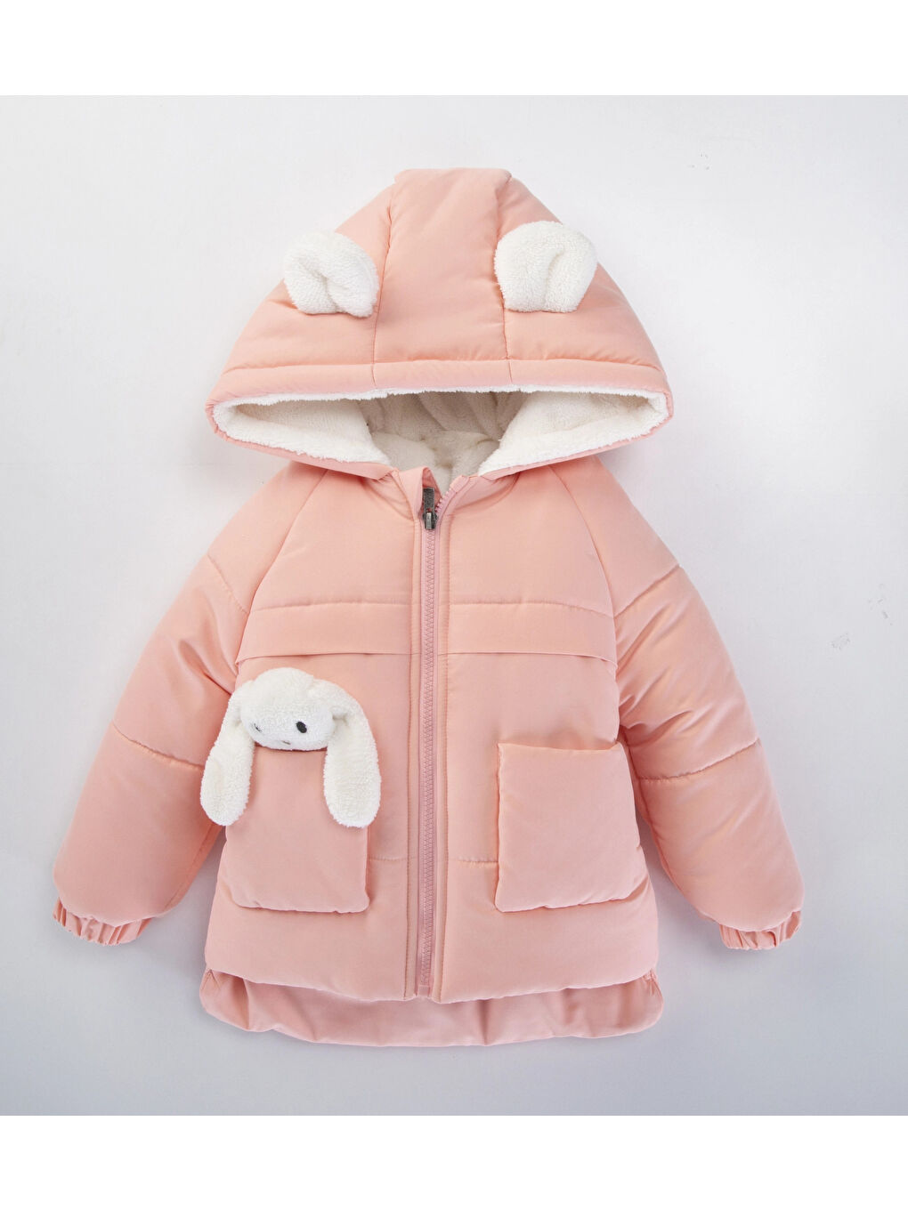 Pembe Tavşan Kulaklı Kız Mont 50327
