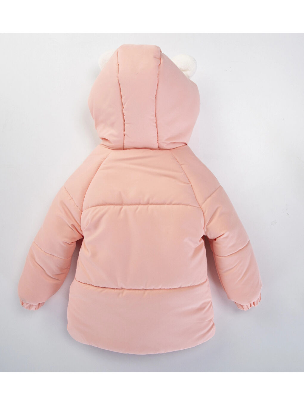 Pembe Tavşan Kulaklı Kız Mont 50327-3