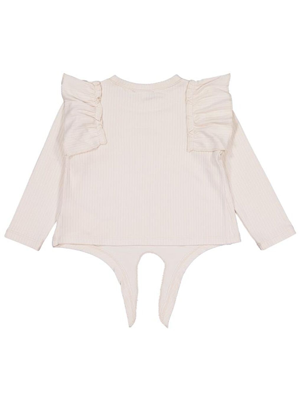 Bej Girls Omuz Fırfırlı 2-5 Yaş Sweatshirt - Fil Dişi 5-6 Yaş-1