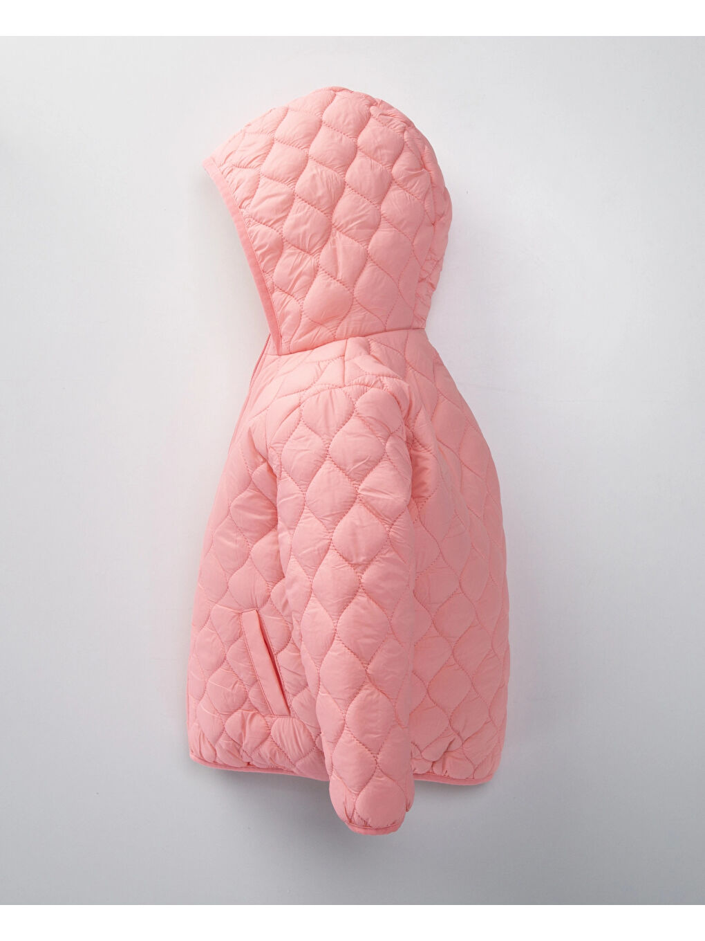 Pembe Desenli Kapüşonlu Kız Çocuk Mont 50142-2