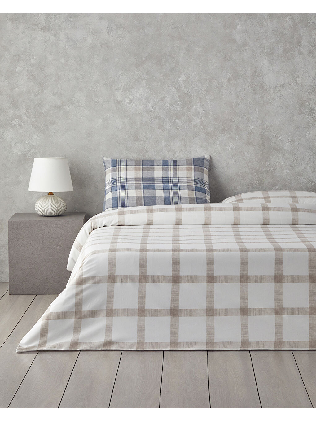 Fresh Tartan Kolay Ütülenir Çift Kişilik Nevresim Takımı 200x220 cm Mavi-1