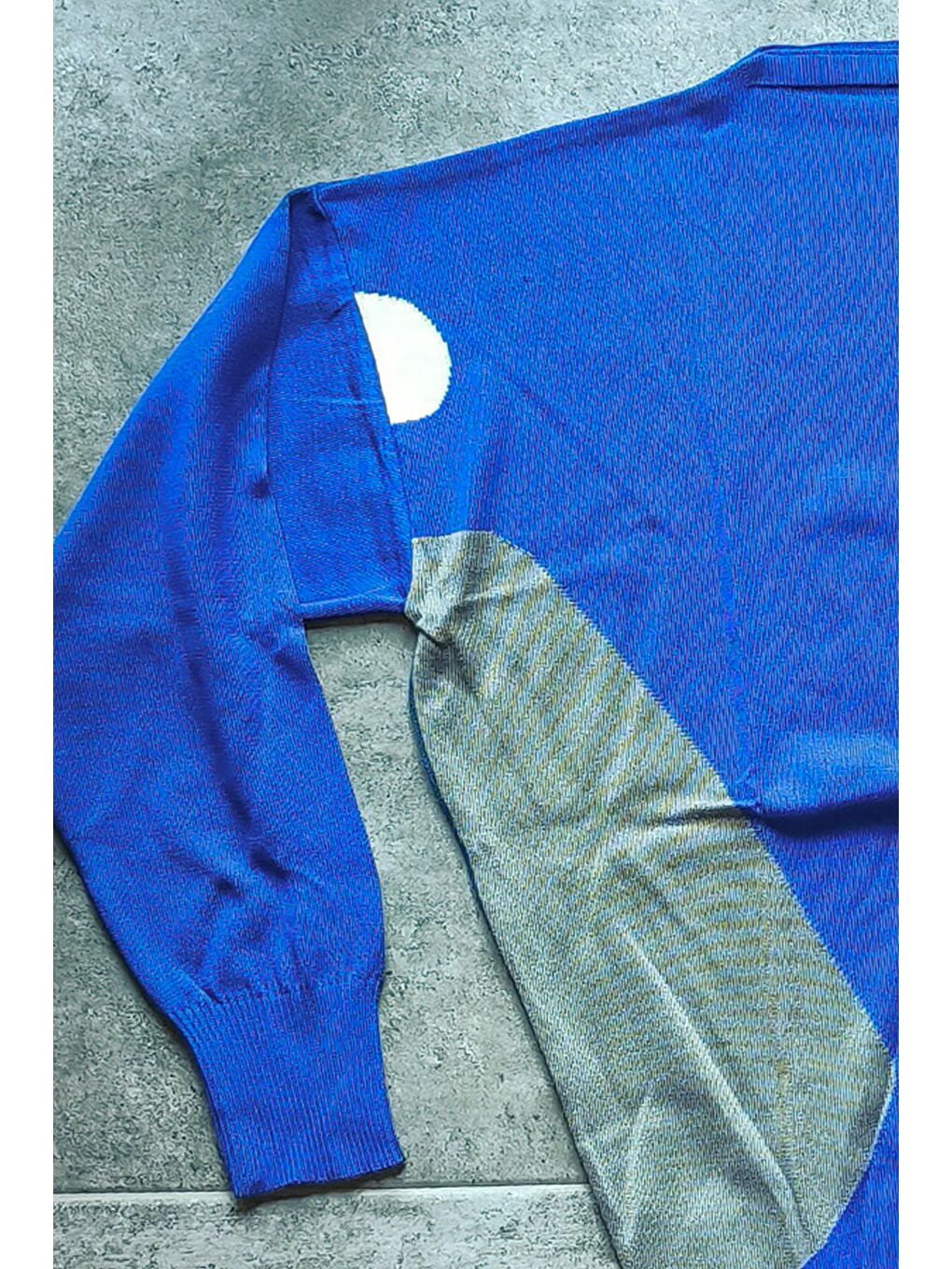 Mavi Kayık Yaka Uzun Kol İnce Casual Triko Kazak 65 60-7