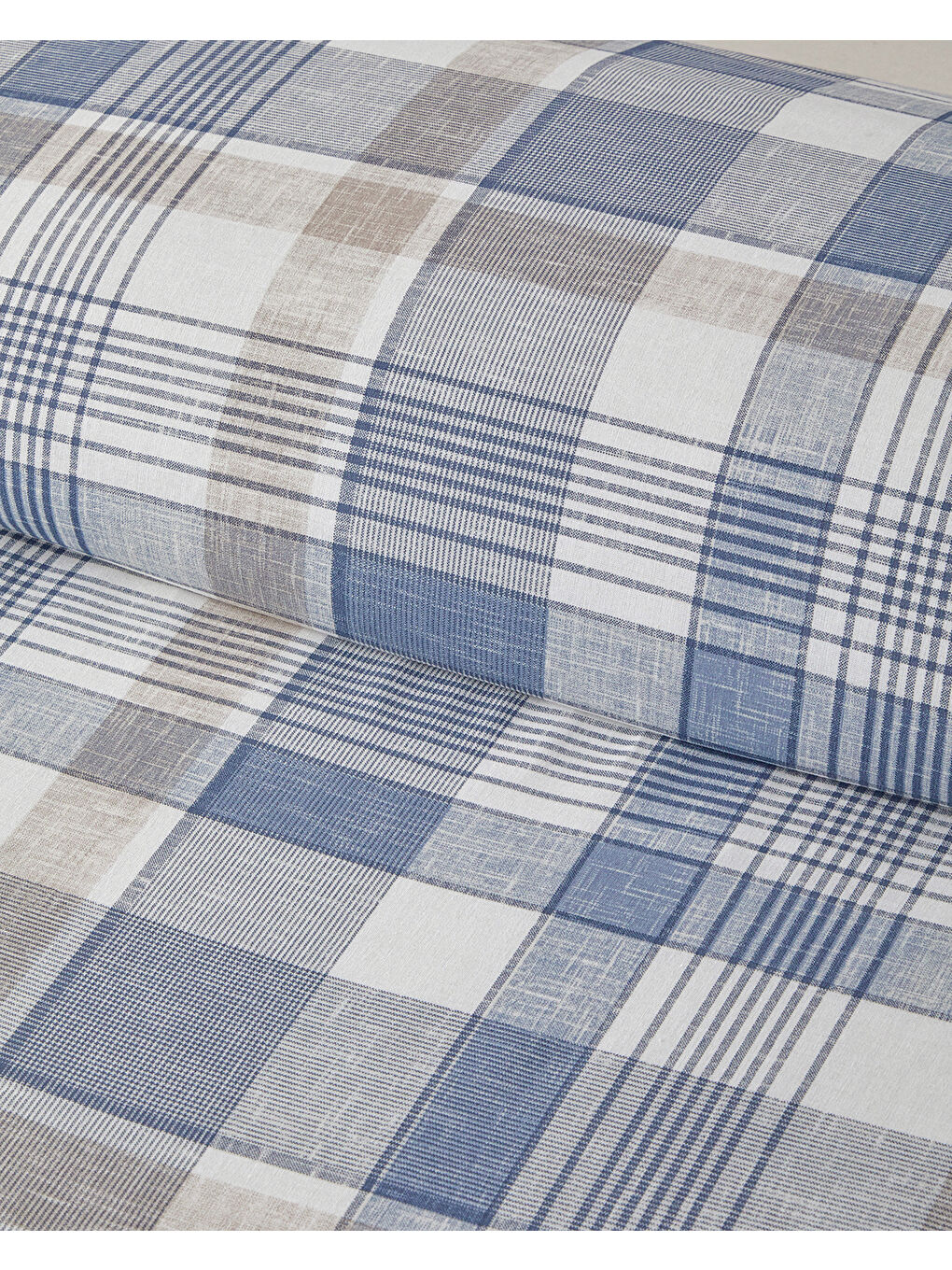 Fresh Tartan Kolay Ütülenir Çift Kişilik Nevresim Takımı 200x220 cm Mavi-3