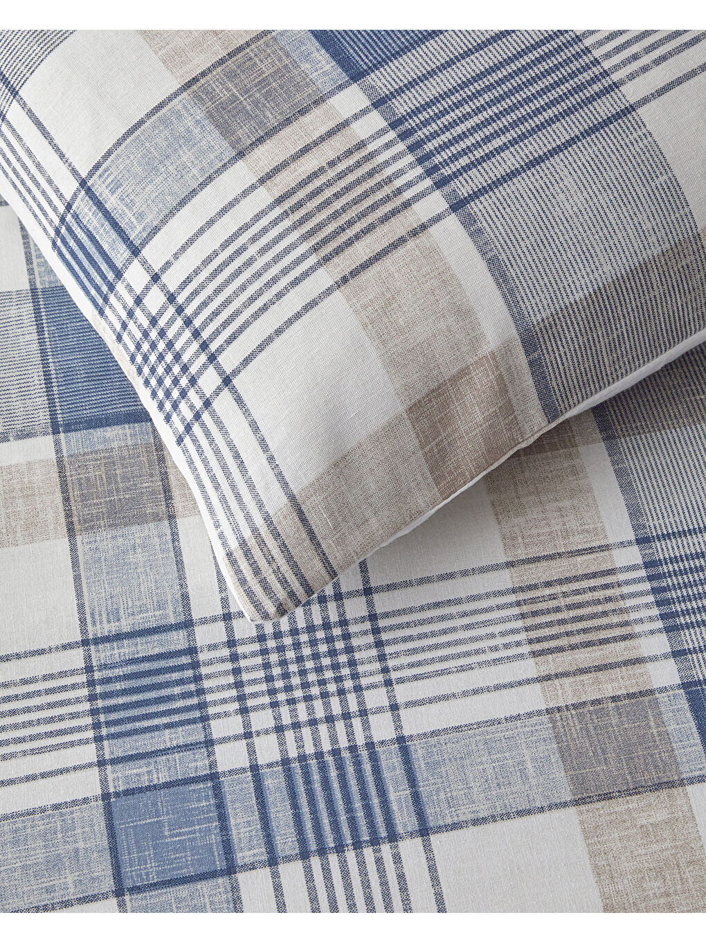 Fresh Tartan Kolay Ütülenir Çift Kişilik Nevresim Takımı 200x220 cm Mavi-4
