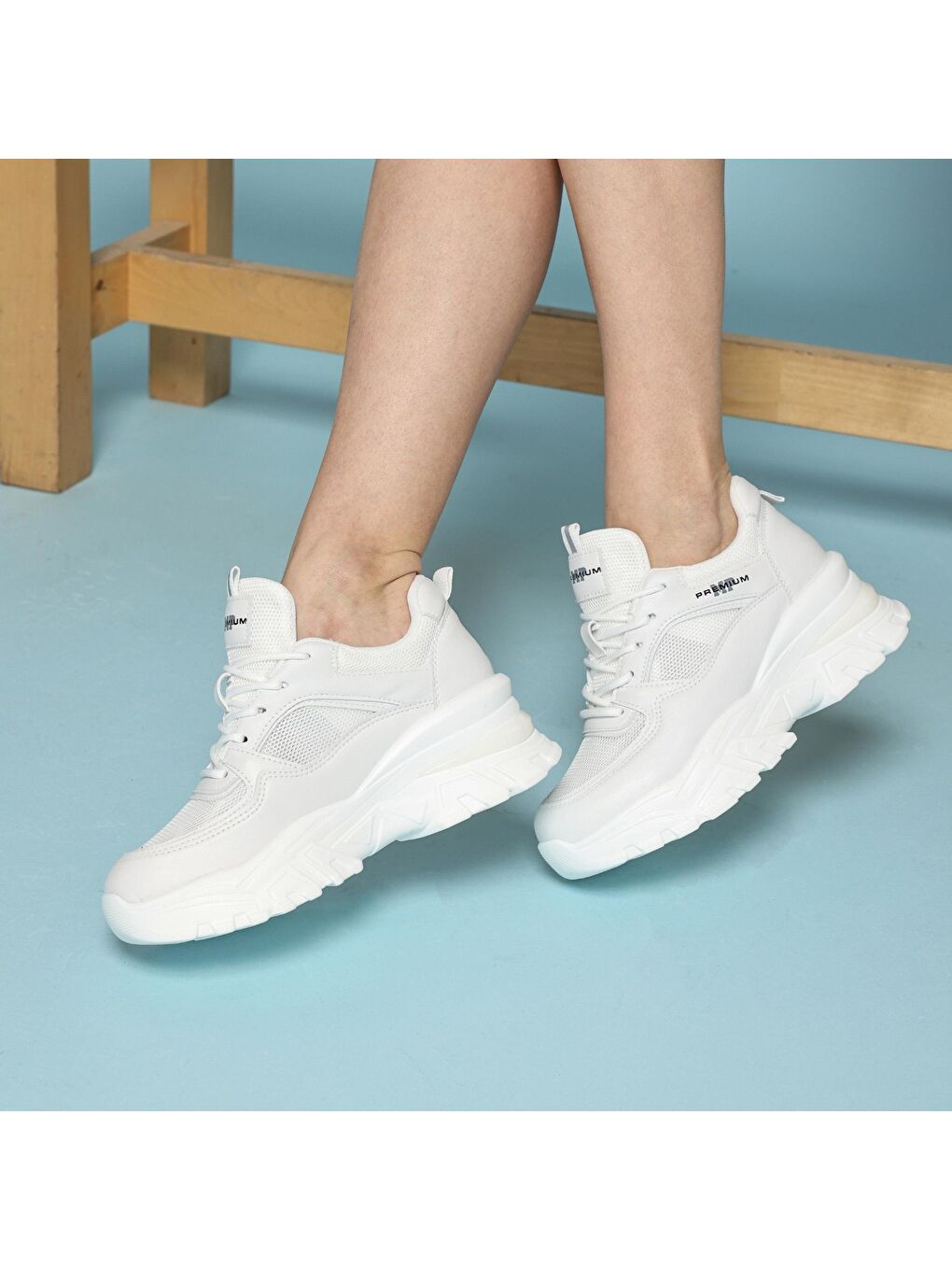 Kadın Sneaker - Beyaz, Fileli-2