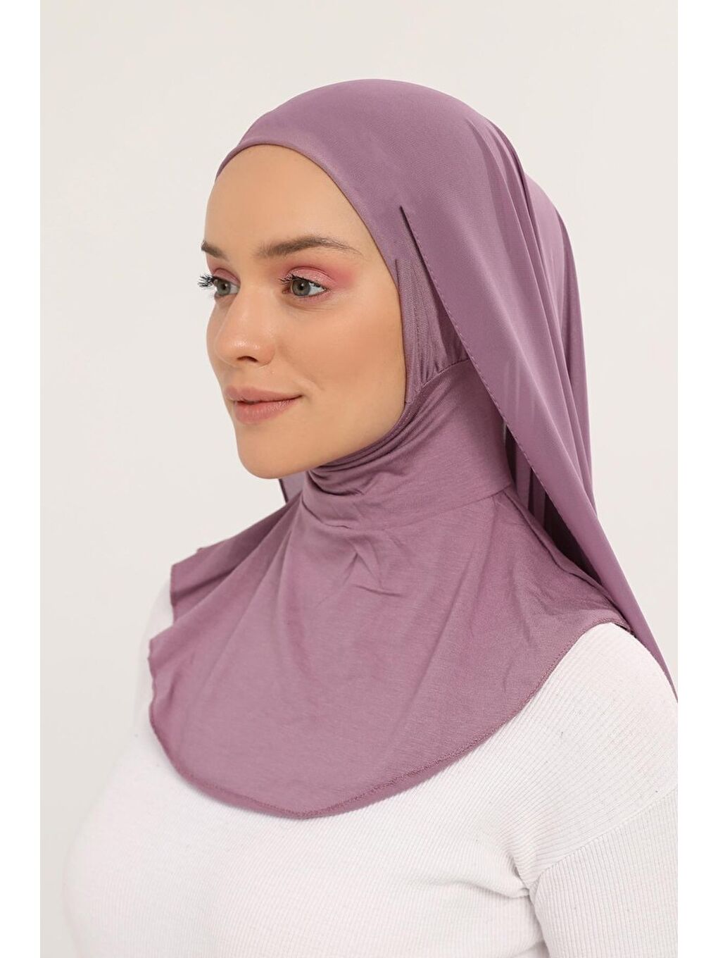 Pembe Hazır Pratik Lüks Boyunluklu Boneli Şifon Şal