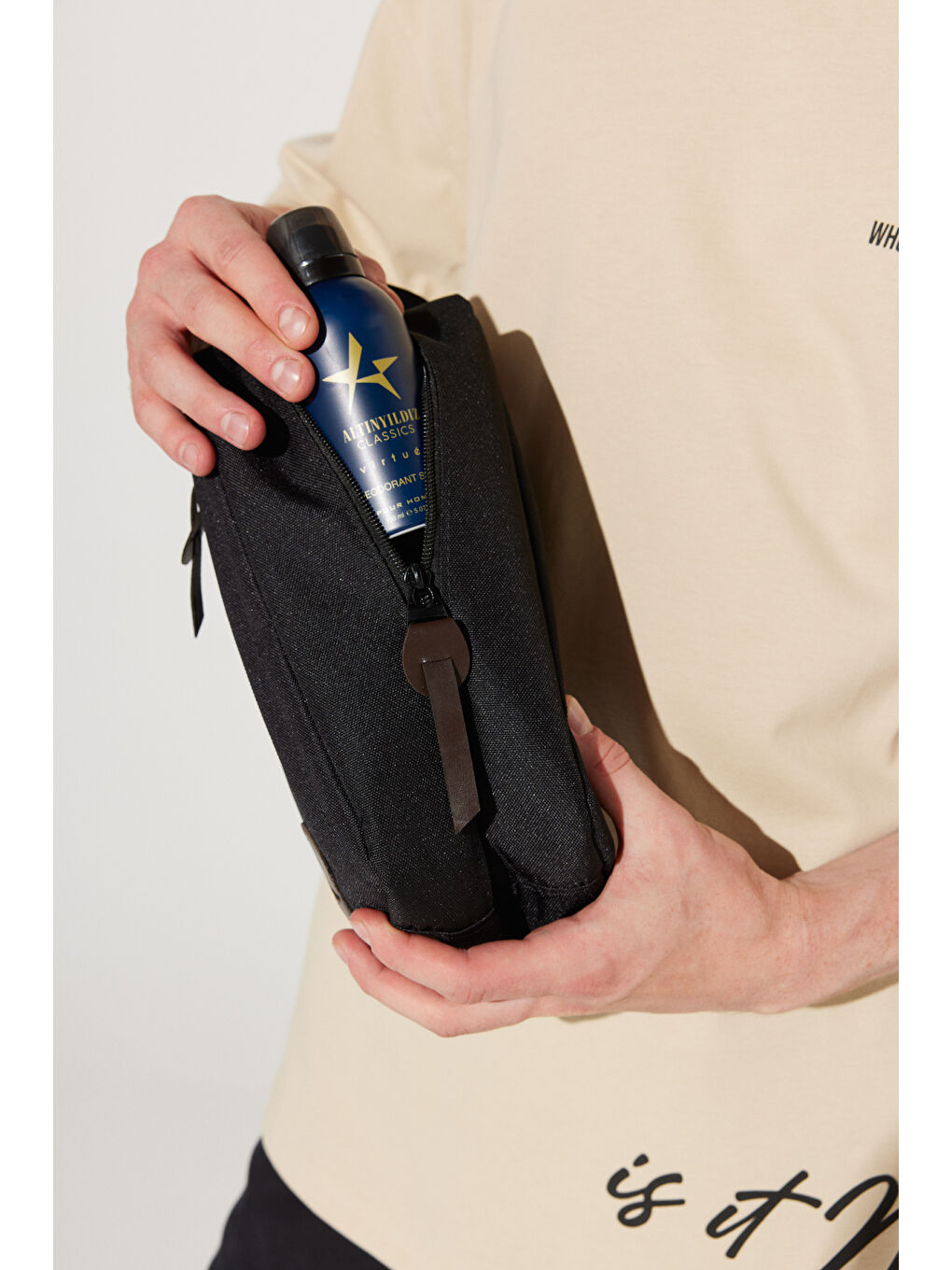 Erkek Siyah-Kahverengi Fermuarlı El Çantası-6