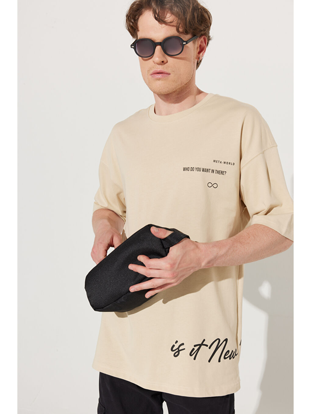 Erkek Siyah-Kahverengi Fermuarlı El Çantası-10