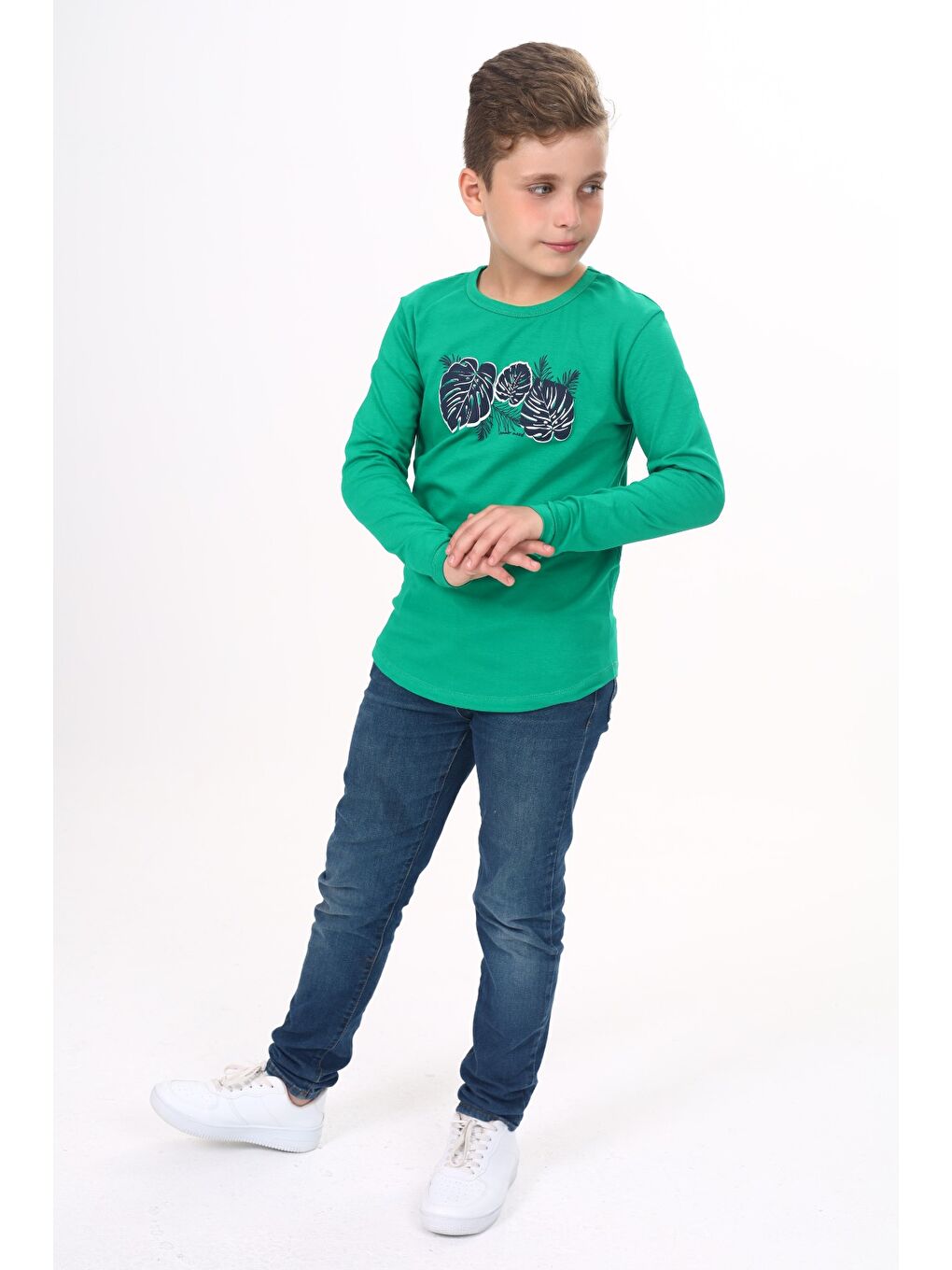 Gri Erkek Çocuk Baskılı Tişört