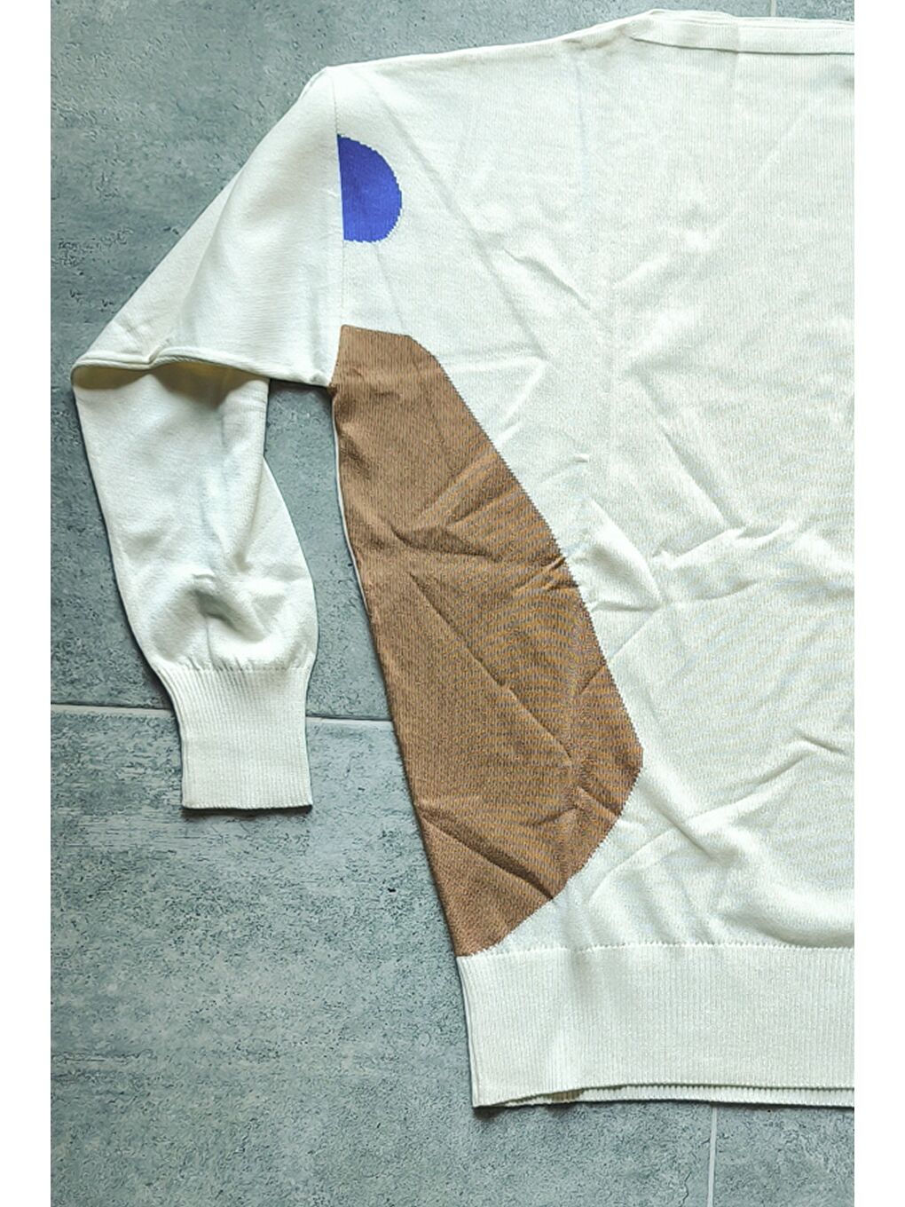 Ekru Krem Kayık Yaka Uzun Kol İnce Casual Triko Kazak 65 60-7