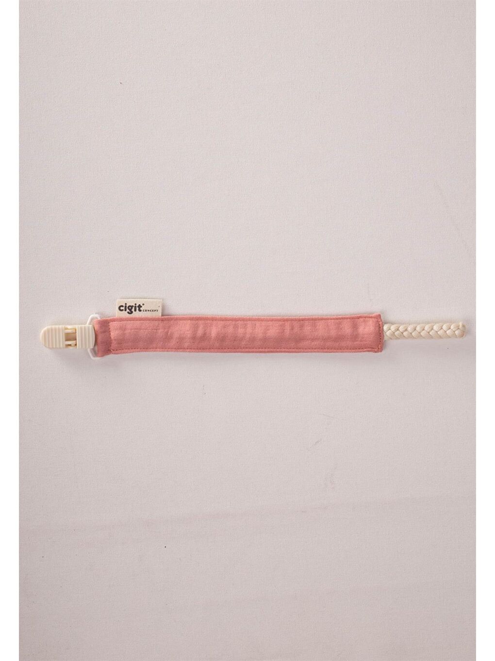 CİGİT Bebek Pamuk Emzik Tutmacı 23 cm Somon
