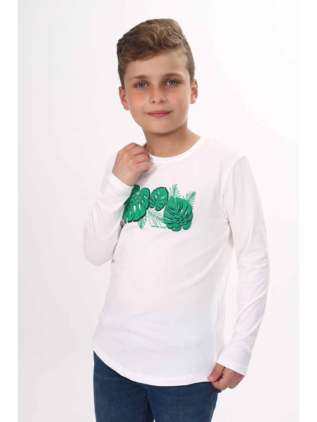 Ekru Erkek Çocuk Baskılı Tişört
