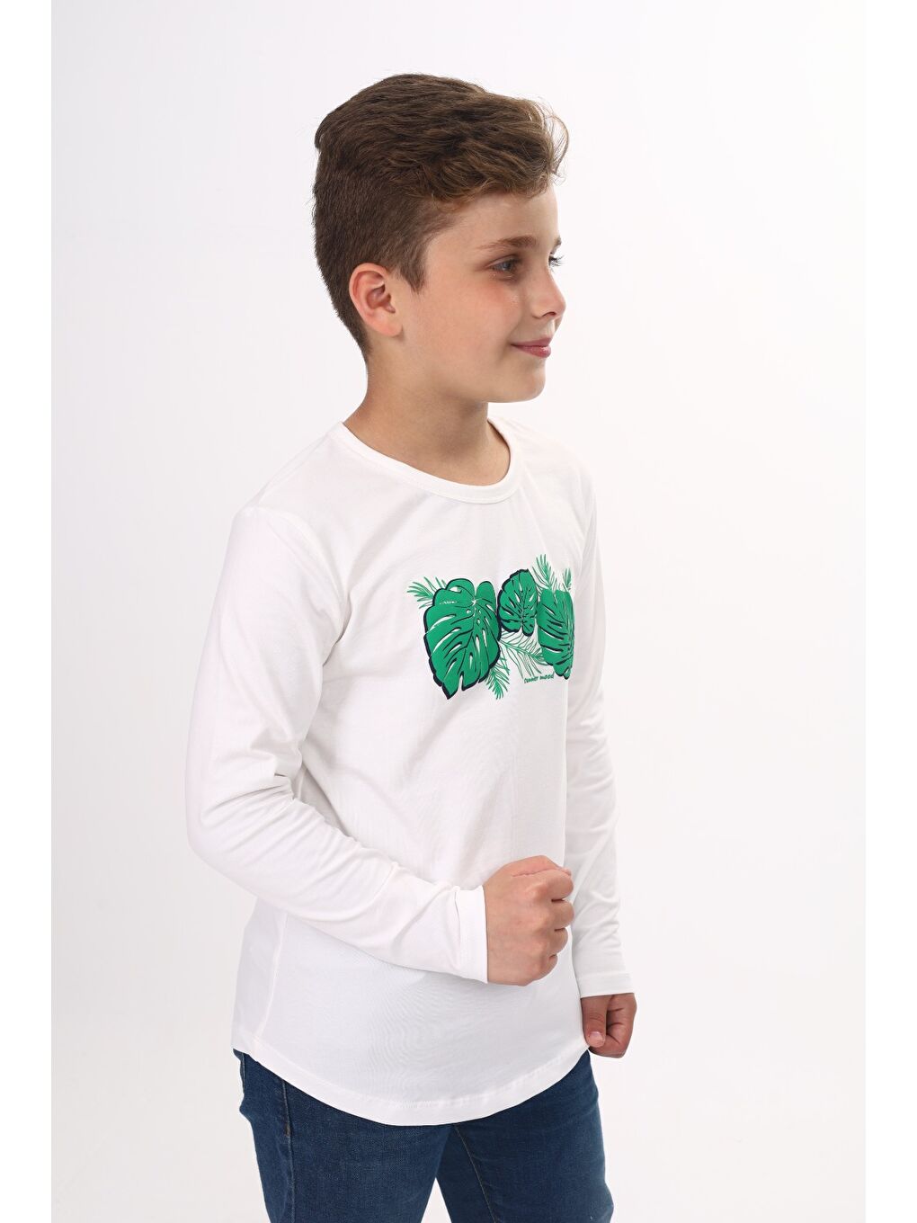 Ekru Erkek Çocuk Baskılı Tişört-2