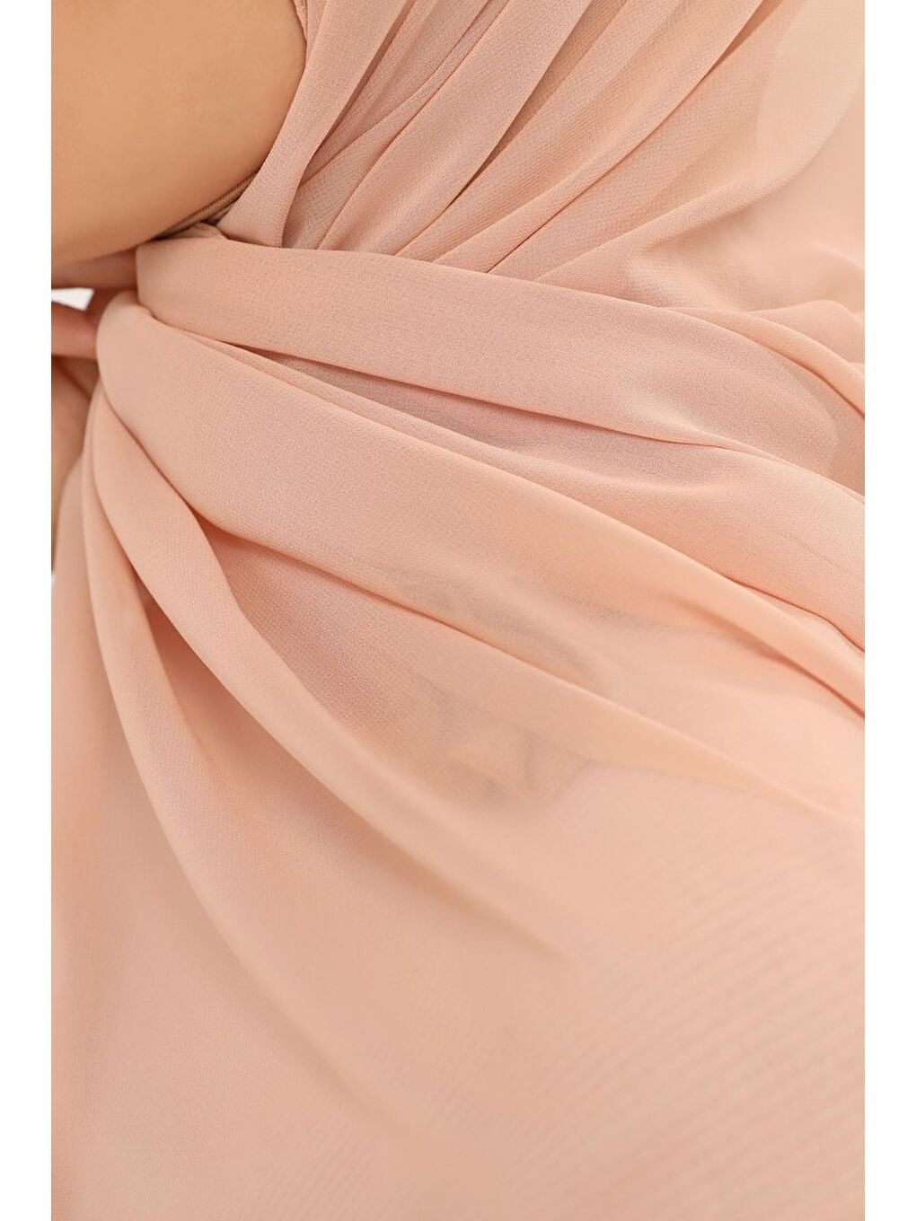 Bej Hazır Pratik Lüks Boyunluklu Boneli Şifon Şal-4