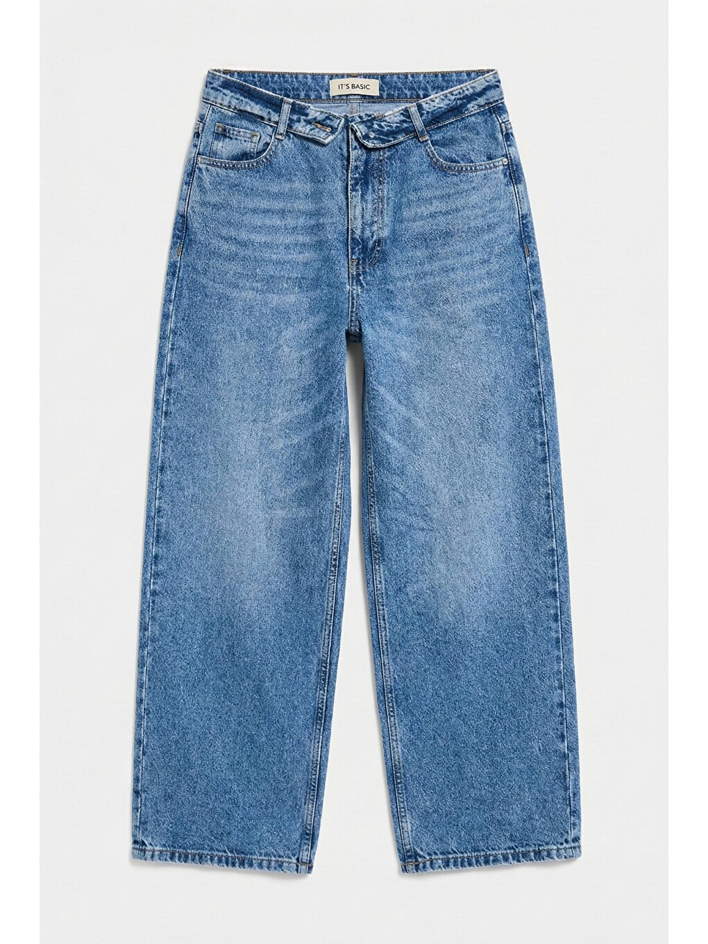 Kadın Mavi 4s6-4 Straight Fit Kemer Detaylı Özel Tasarım Denim Jean-2