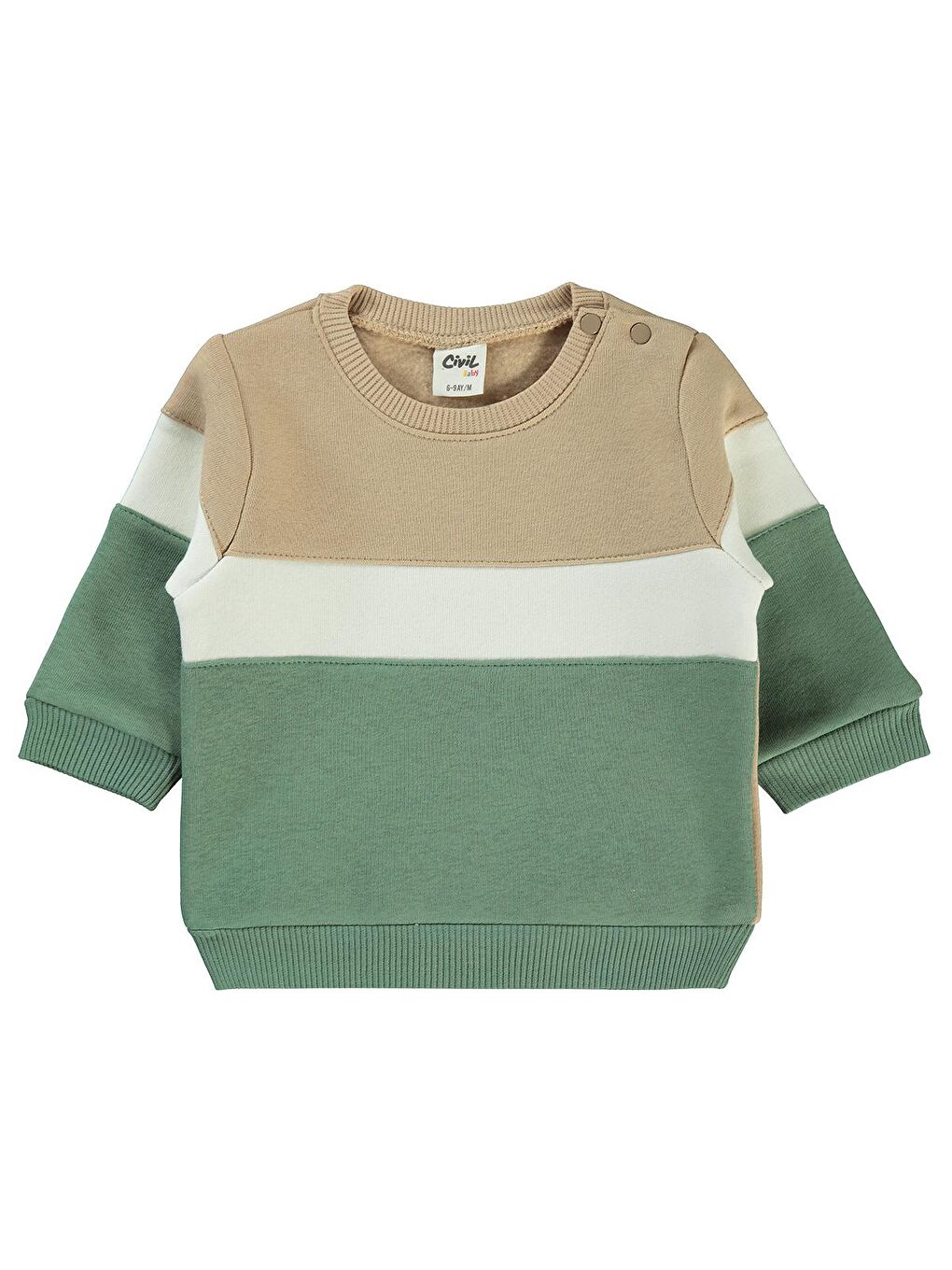 Civil Haki Erkek Bebek Sweatshirt 6-18 Ay Haki