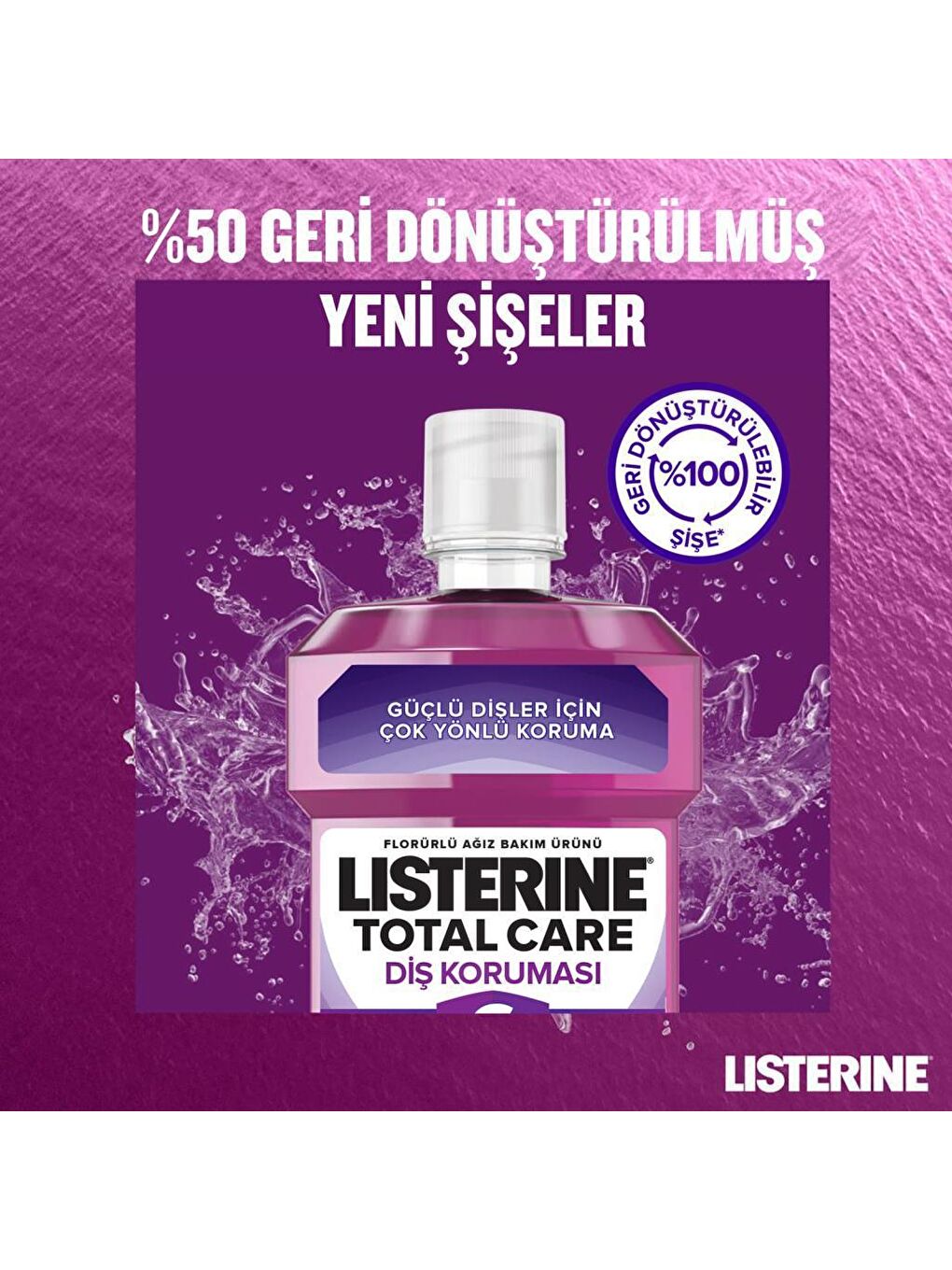 Listerine Renksiz Mouthwash Total Care Sifir Alkol Nane Aromali Ağiz Bakim Suyu 1000 ml - 5