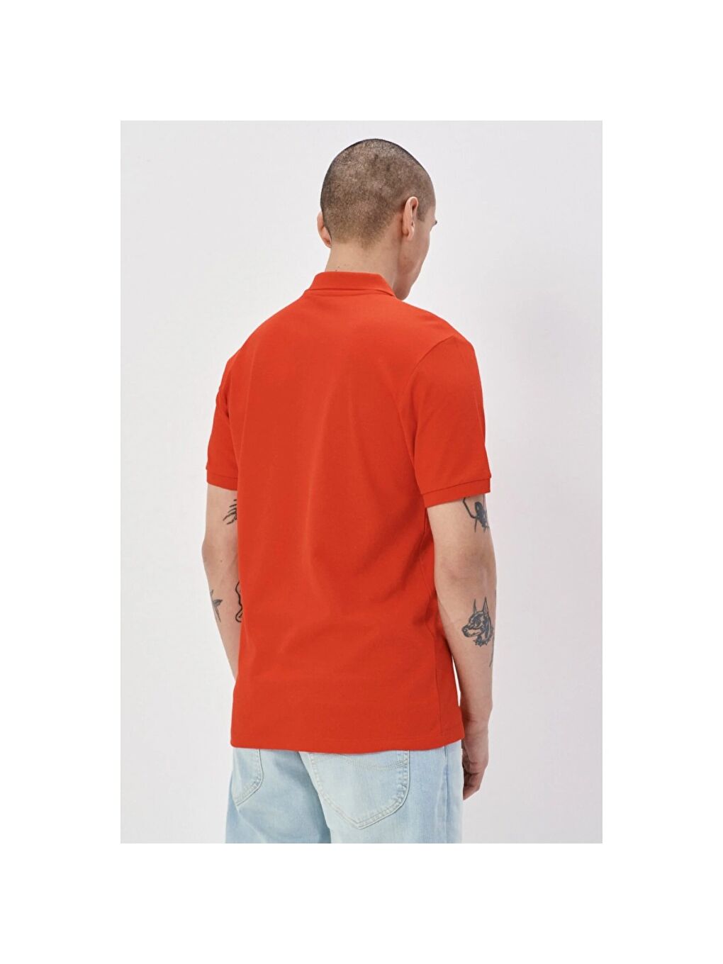 Turuncu Erkek Pembe Polo Tişört-4