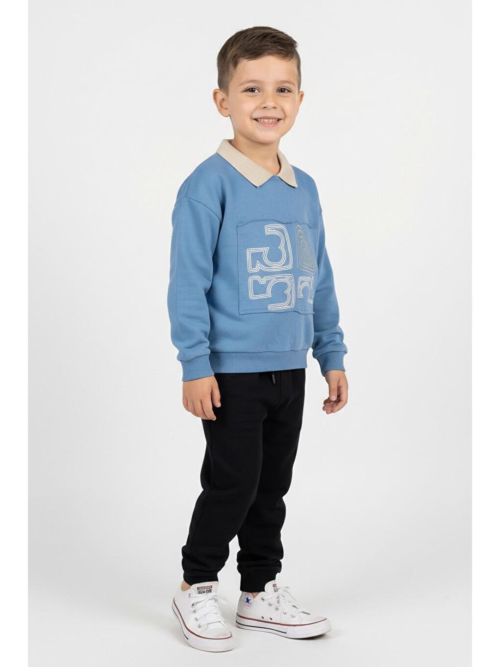 İndigo Erkek Çocuk Baskılı Sweatshirt-1