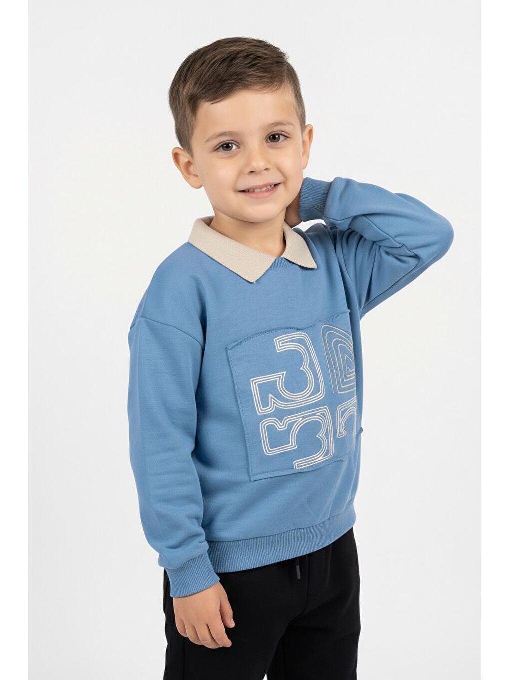 İndigo Erkek Çocuk Baskılı Sweatshirt-3