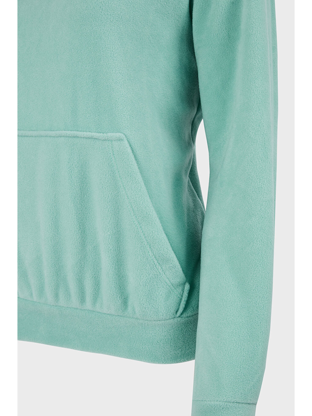 Yeşil Yarım Fermuarlı Dik Yaka Regular Fit Yumuşak Dokulu Kadın Polar 5827020-3